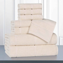 Mile Smart Twist Viscose Cotton Blend Solid 8 Piece Towel Set - Towel Set by Superior Brand