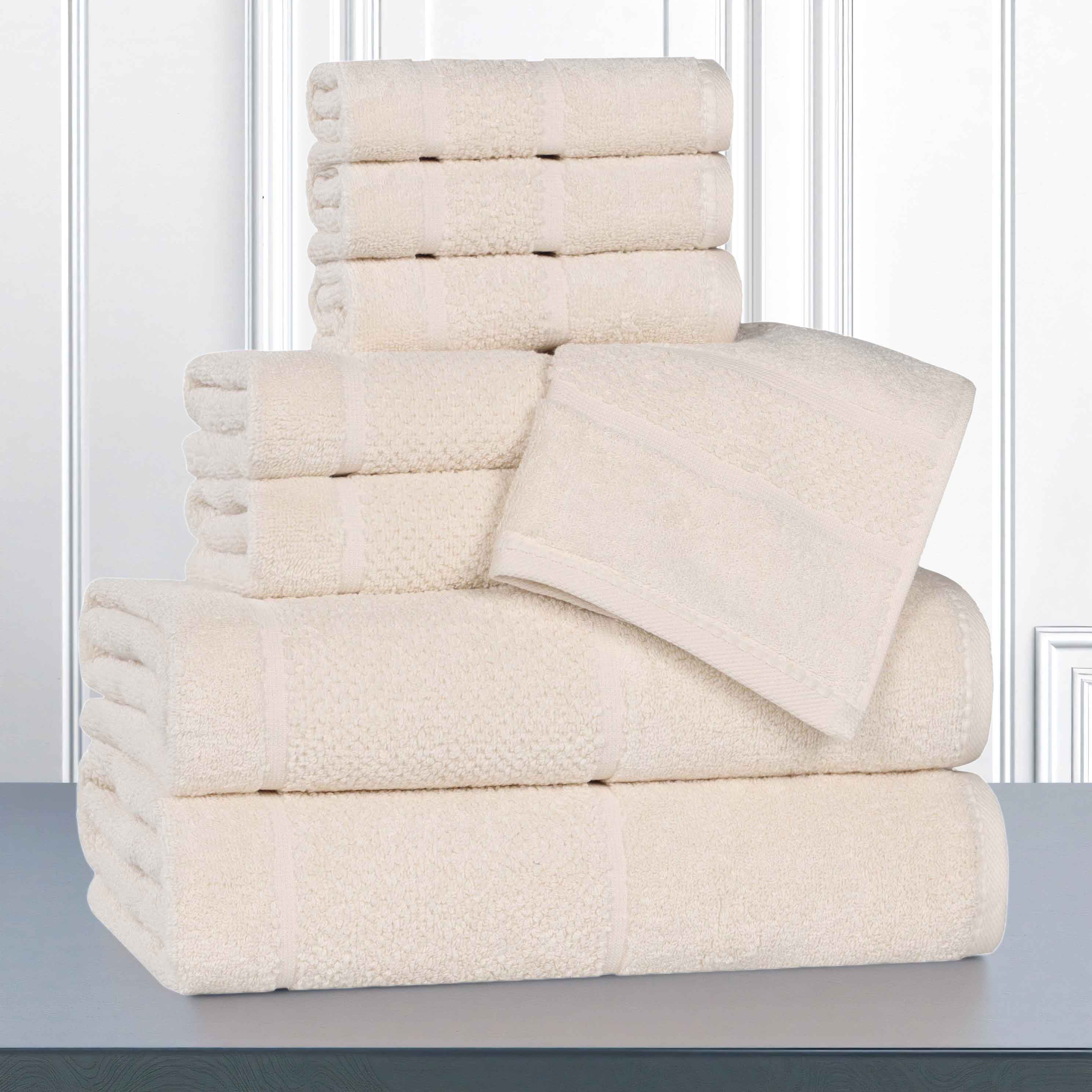 Mile Smart Twist Viscose Cotton Blend Solid 8 Piece Towel Set - Towel Set by Superior Brand