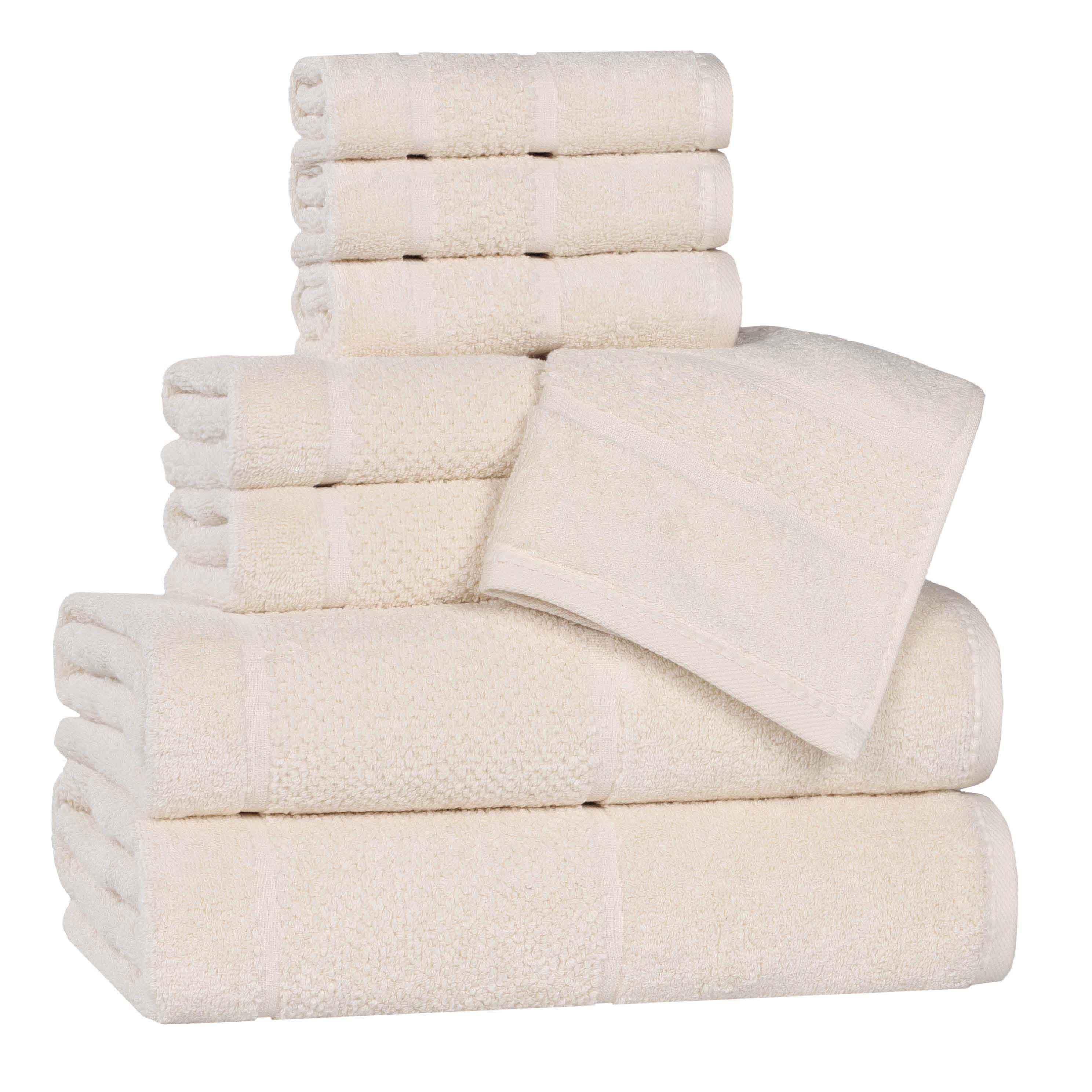 Mile Smart Twist Viscose Cotton Blend Solid 8 Piece Towel Set - Towel Set by Superior Brand