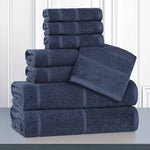 Mile Smart Twist Viscose Cotton Blend Solid 8 Piece Towel Set - Towel Set by Superior Brand