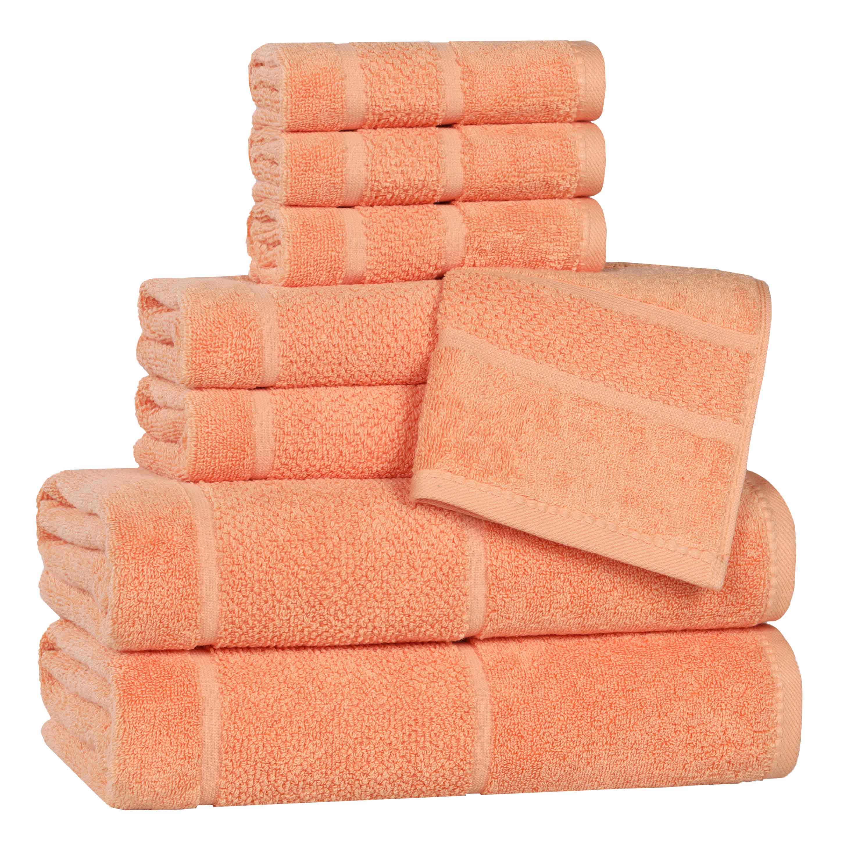 Mile Smart Twist Viscose Cotton Blend Solid 8 Piece Towel Set - Towel Set by Superior Brand