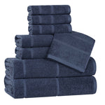 Mile Smart Twist Viscose Cotton Blend Solid 8 Piece Towel Set - Towel Set by Superior Brand