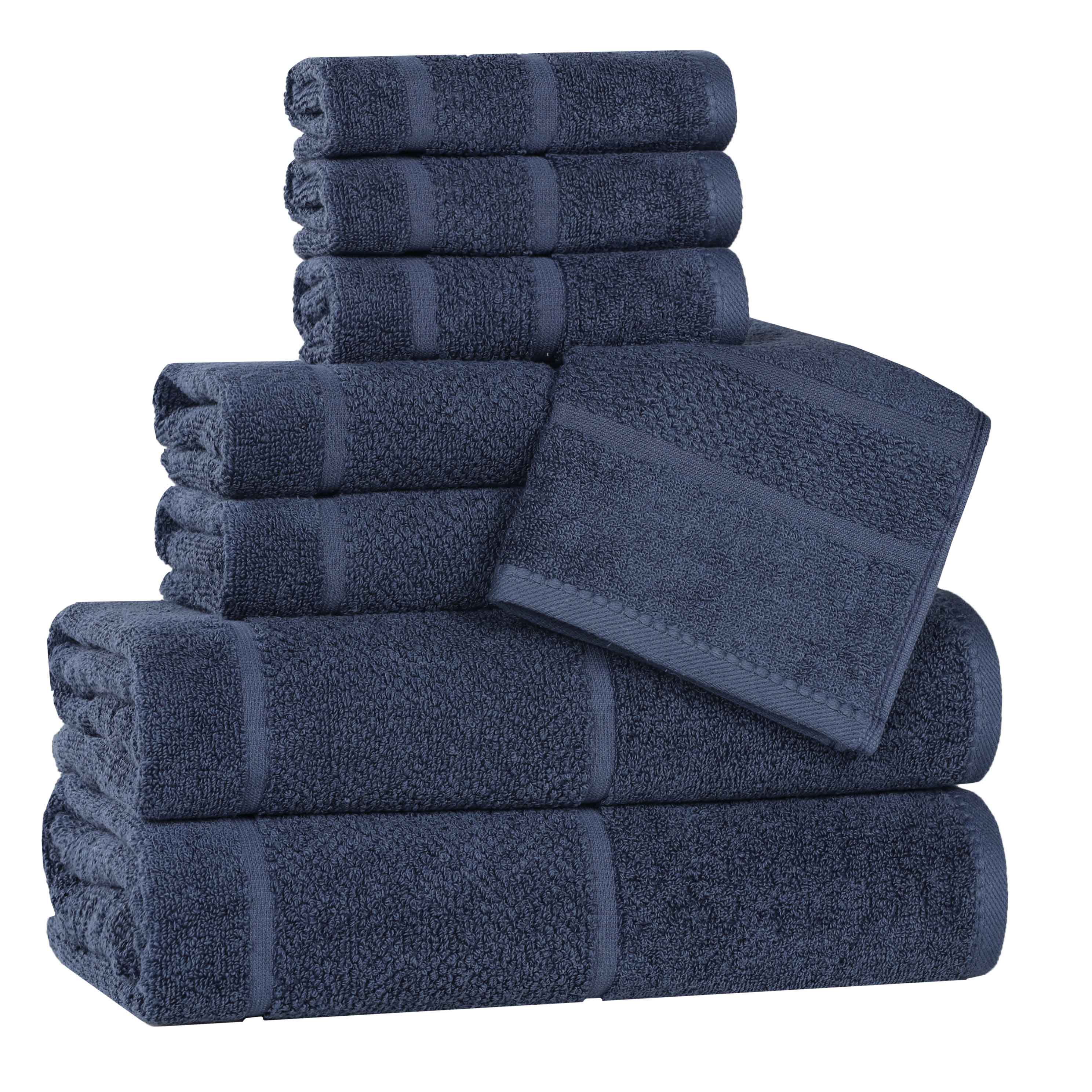 Mile Smart Twist Viscose Cotton Blend Solid 8 Piece Towel Set - Towel Set by Superior Brand