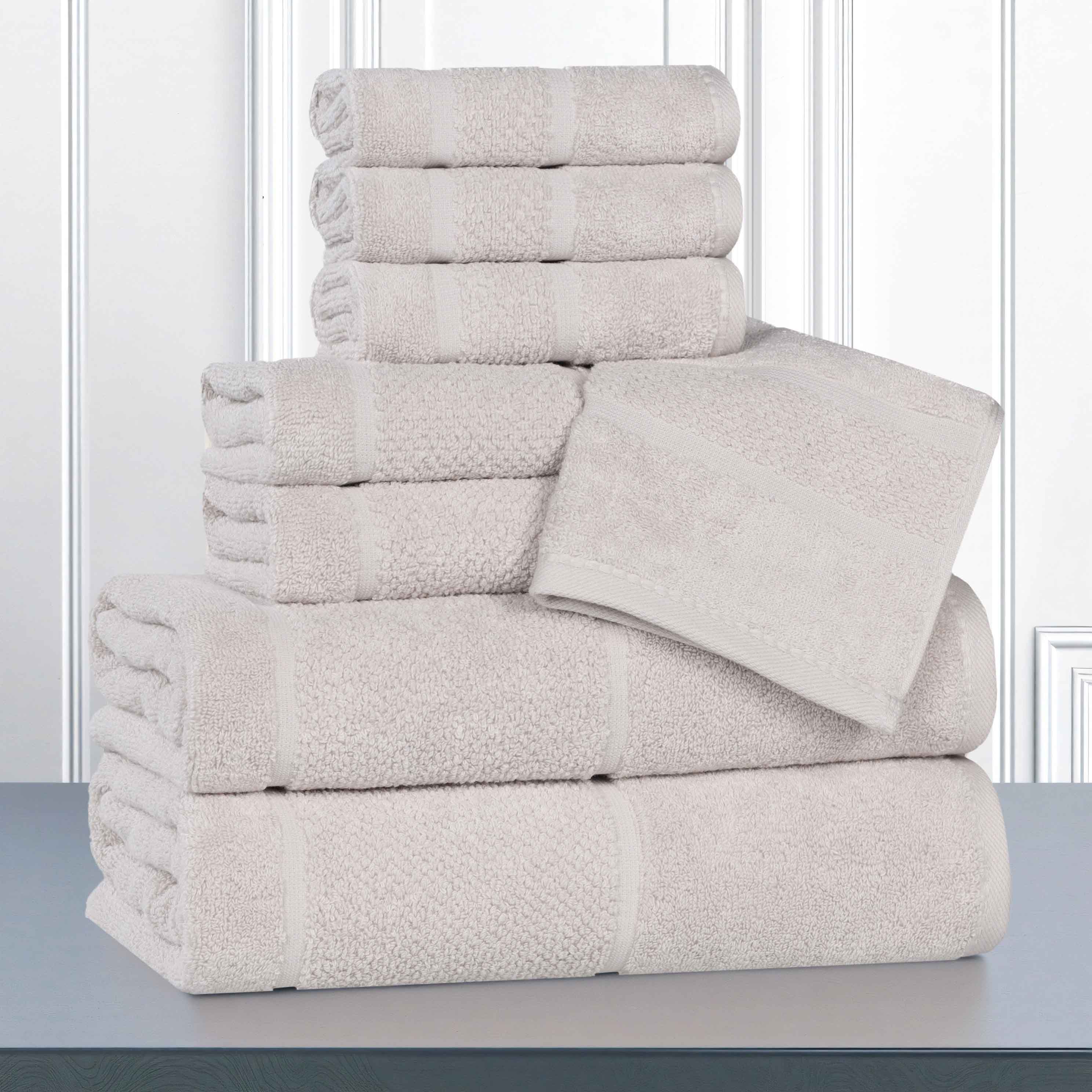 Mile Smart Twist Viscose Cotton Blend Solid 8 Piece Towel Set - Towel Set by Superior Brand