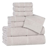 Mile Smart Twist Viscose Cotton Blend Solid 8 Piece Towel Set - Towel Set by Superior Brand