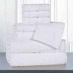 Mile Smart Twist Viscose Cotton Blend Solid 8 Piece Towel Set - Towel Set by Superior Brand