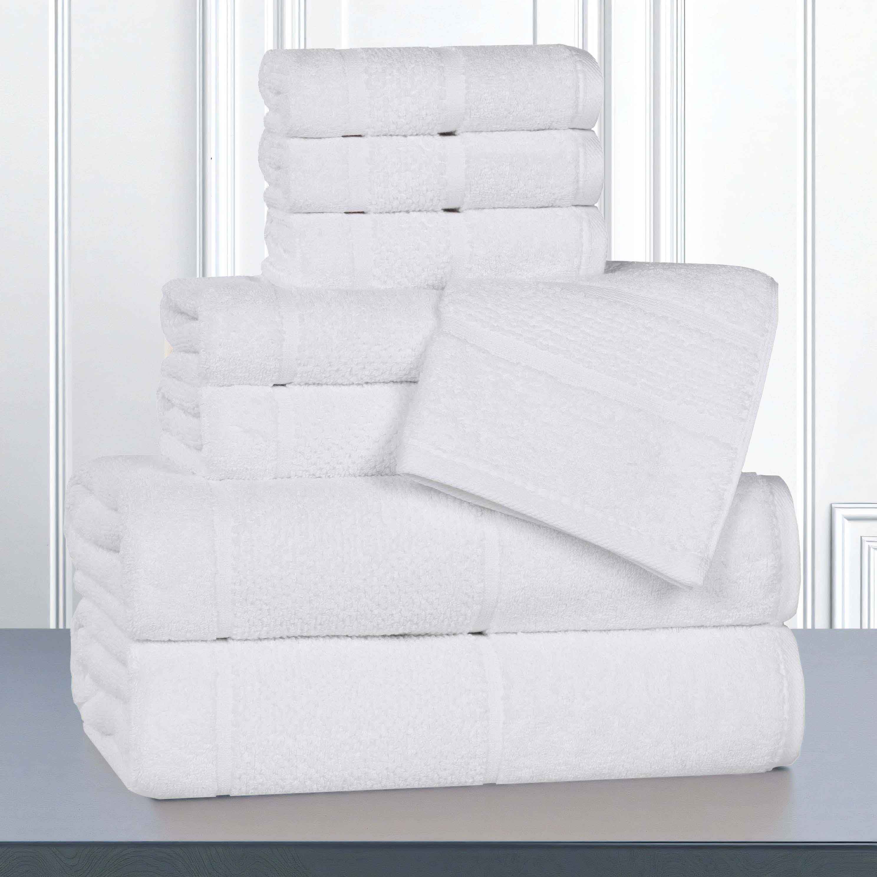 Mile Smart Twist Viscose Cotton Blend Solid 8 Piece Towel Set - Towel Set by Superior Brand