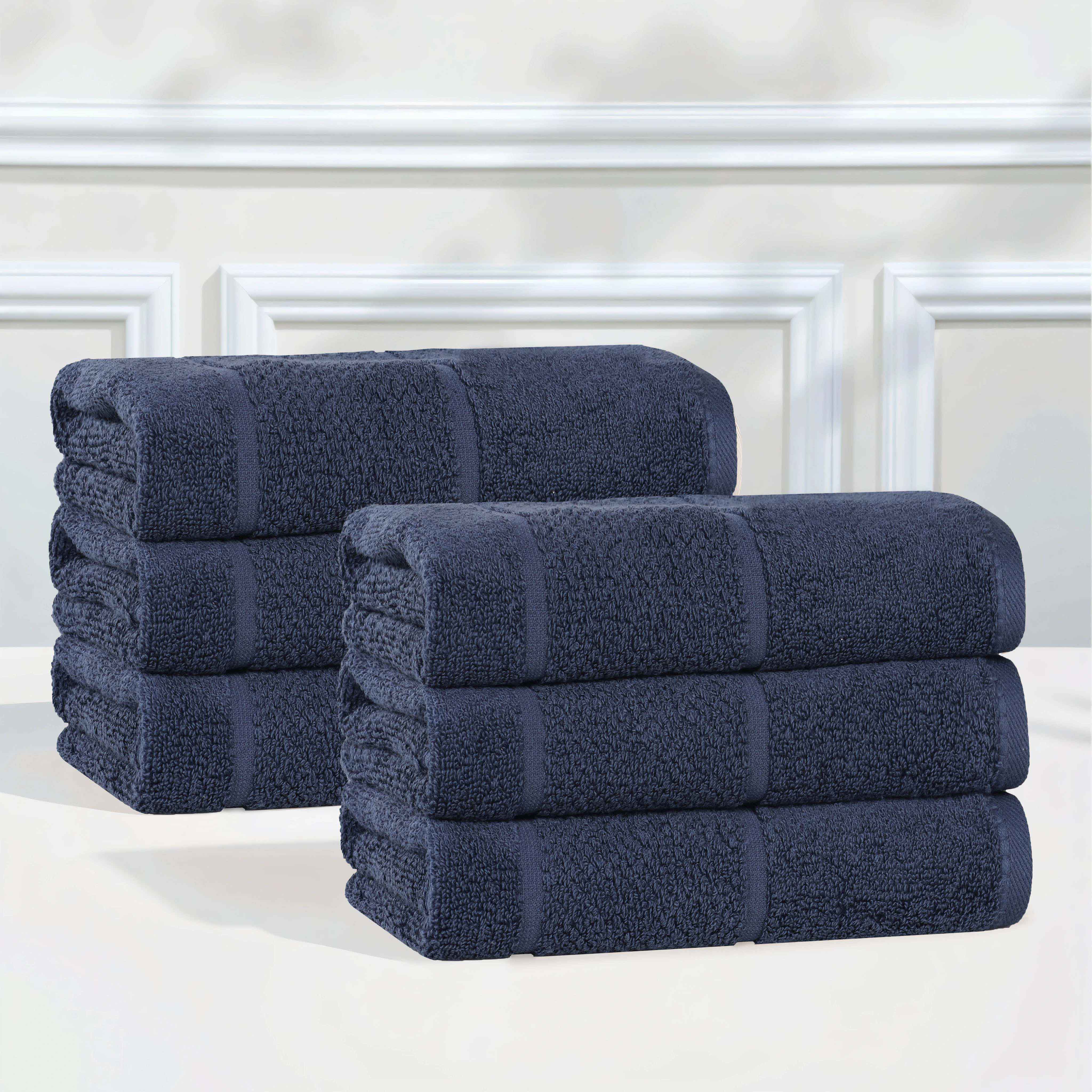 Mile Smart Twist Viscose Cotton Blend Solid Hand Towels, Set of 6 - Hand Towel by Superior Brand