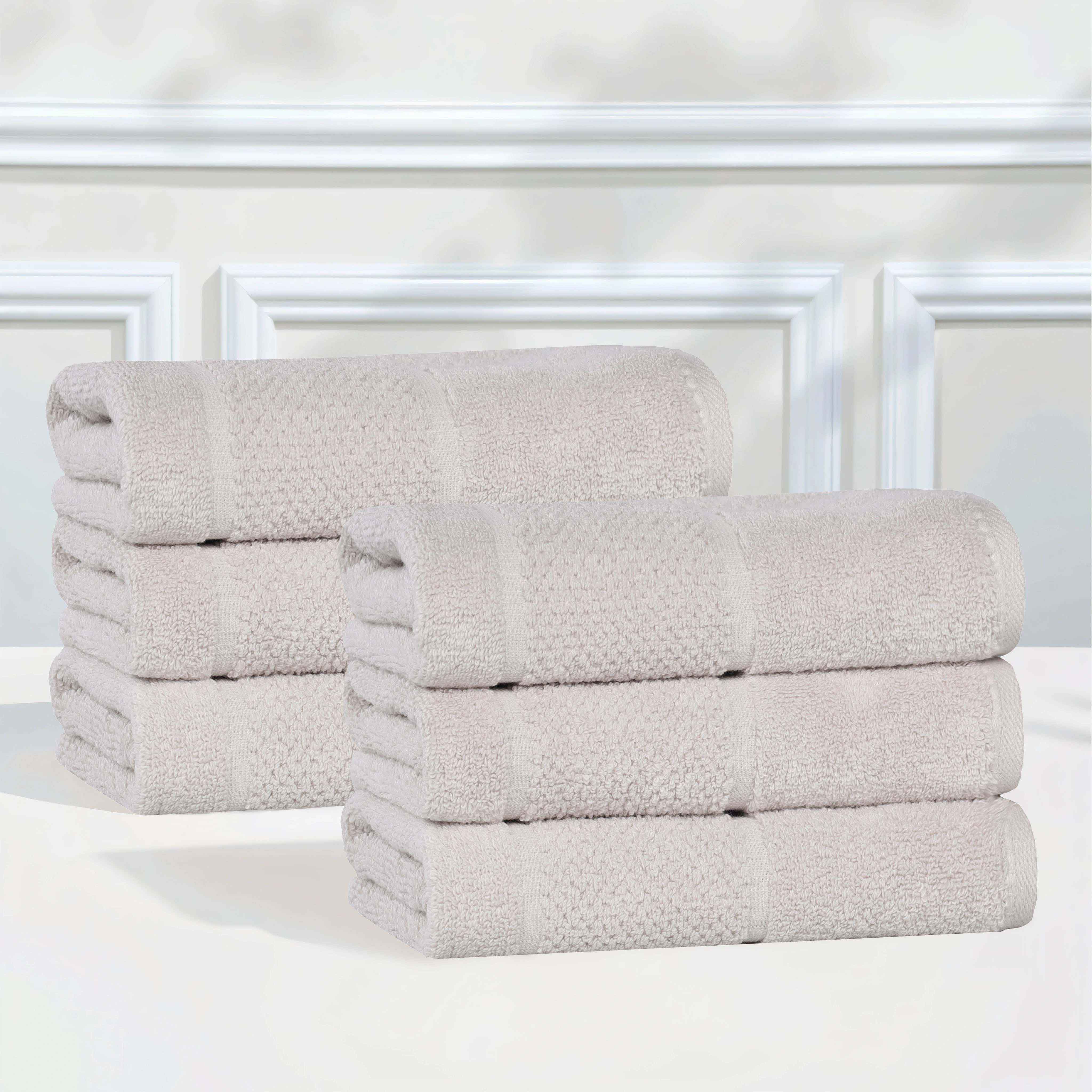 Mile Smart Twist Viscose Cotton Blend Solid Hand Towels, Set of 6 - Hand Towel by Superior Brand