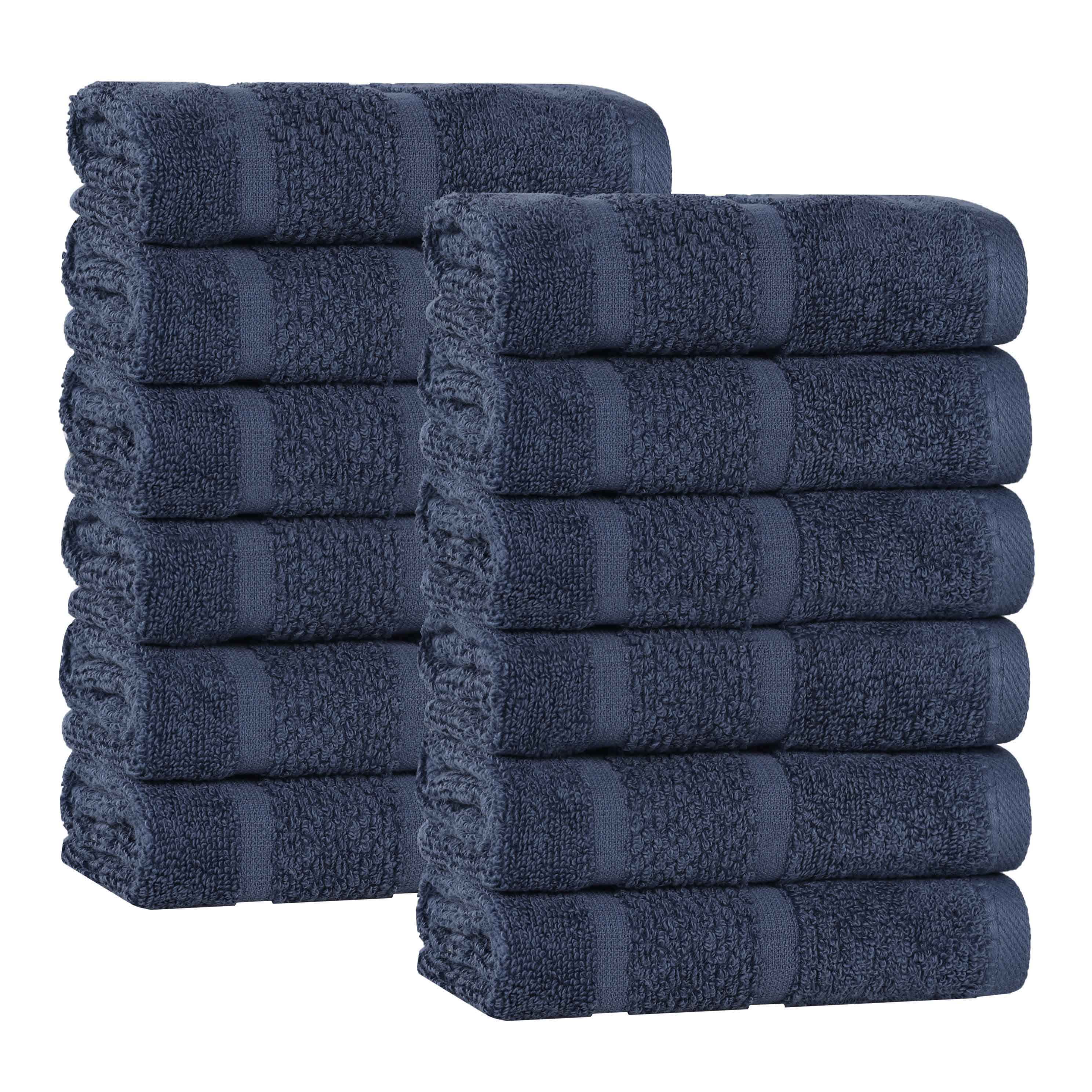 Mile Smart Twist Viscose Cotton Blend Face Towels Washcloths Set of 12 - Face Towel by Superior Brand