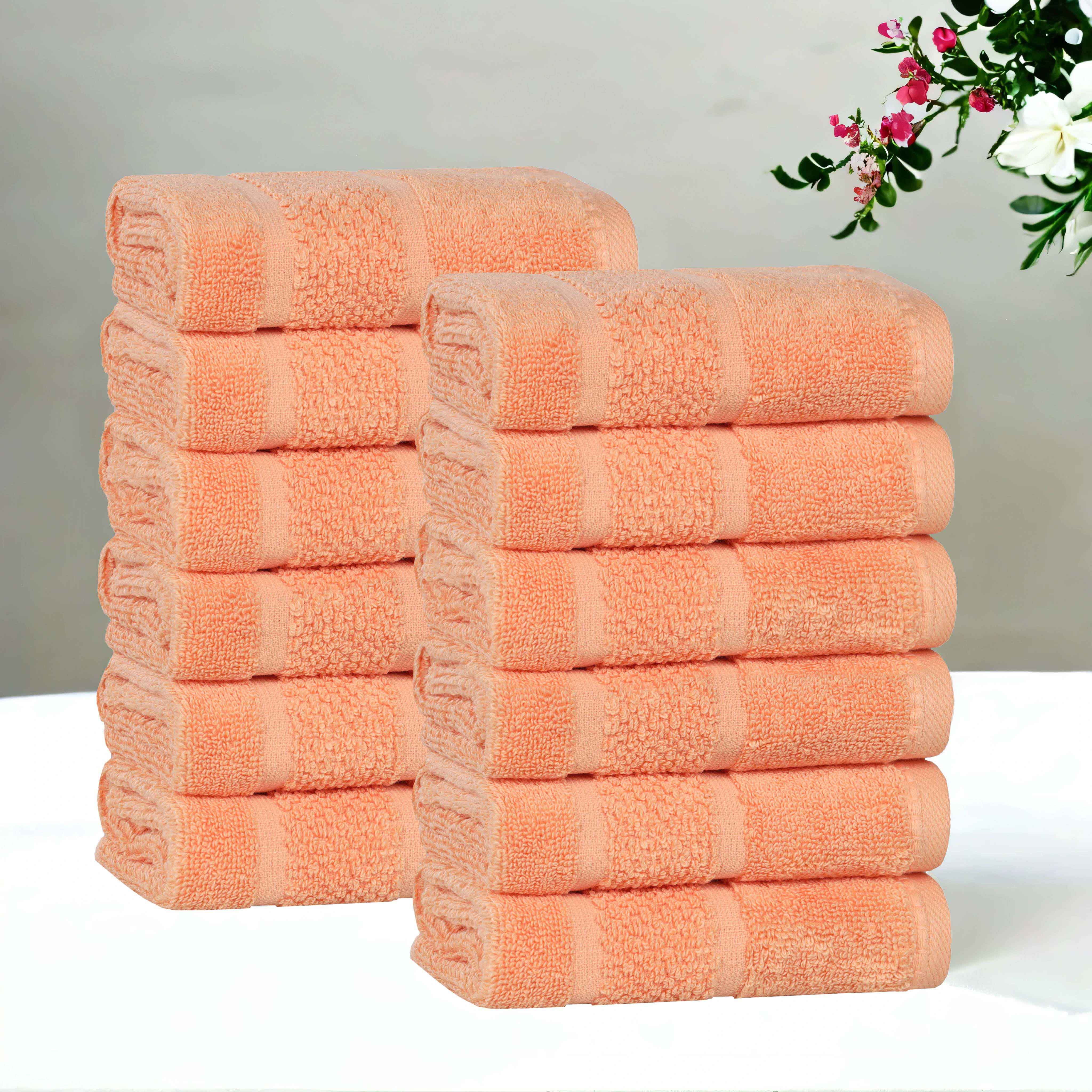 Mile Smart Twist Viscose Cotton Blend Face Towels Washcloths Set of 12 - Face Towel by Superior Brand