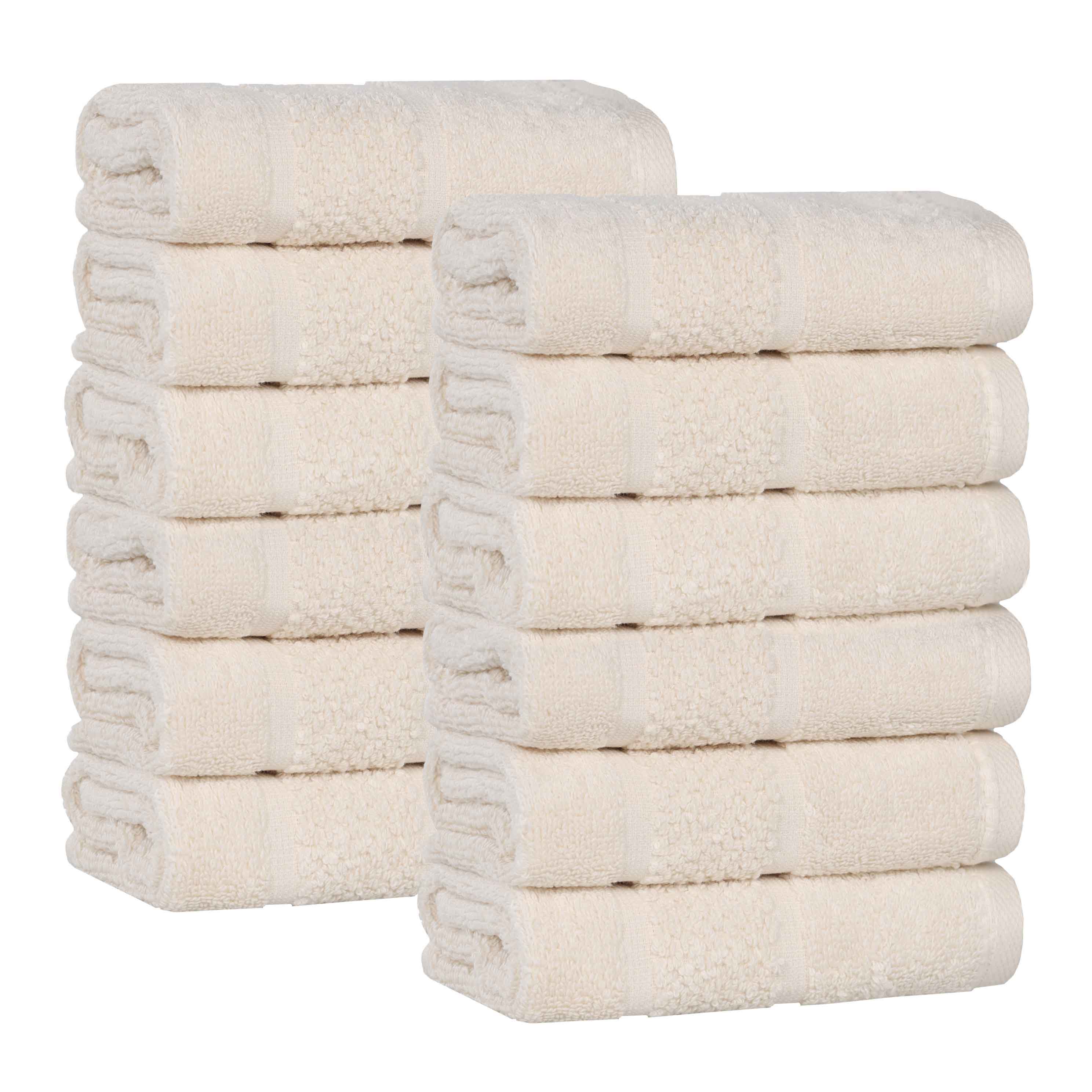 Mile Smart Twist Viscose Cotton Blend Face Towels Washcloths Set of 12 - Face Towel by Superior Brand