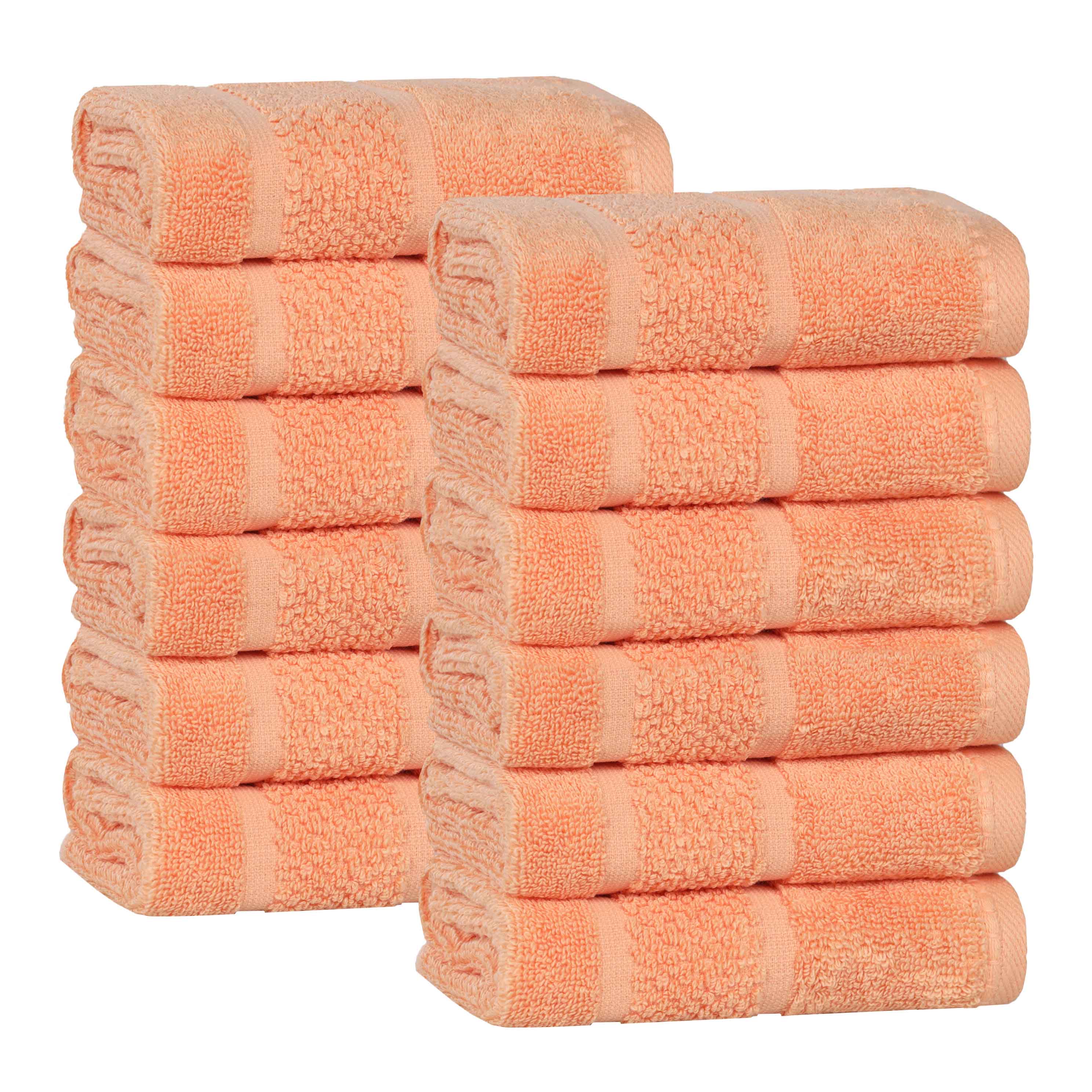 Mile Smart Twist Viscose Cotton Blend Face Towels Washcloths Set of 12 - Face Towel by Superior Brand
