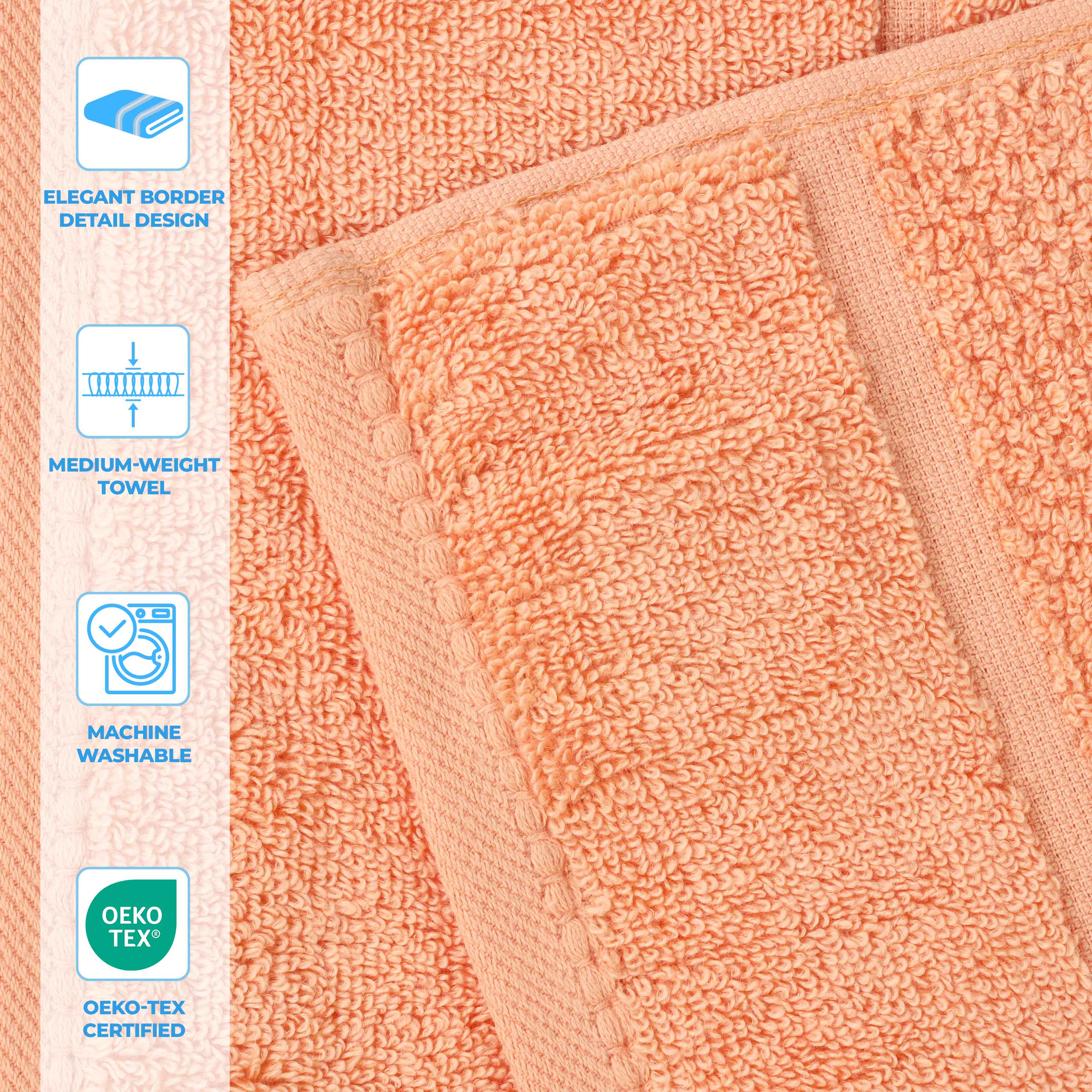 Mile Smart Twist Viscose Cotton Blend Face Towels Washcloths Set of 12 - Face Towel by Superior Brand