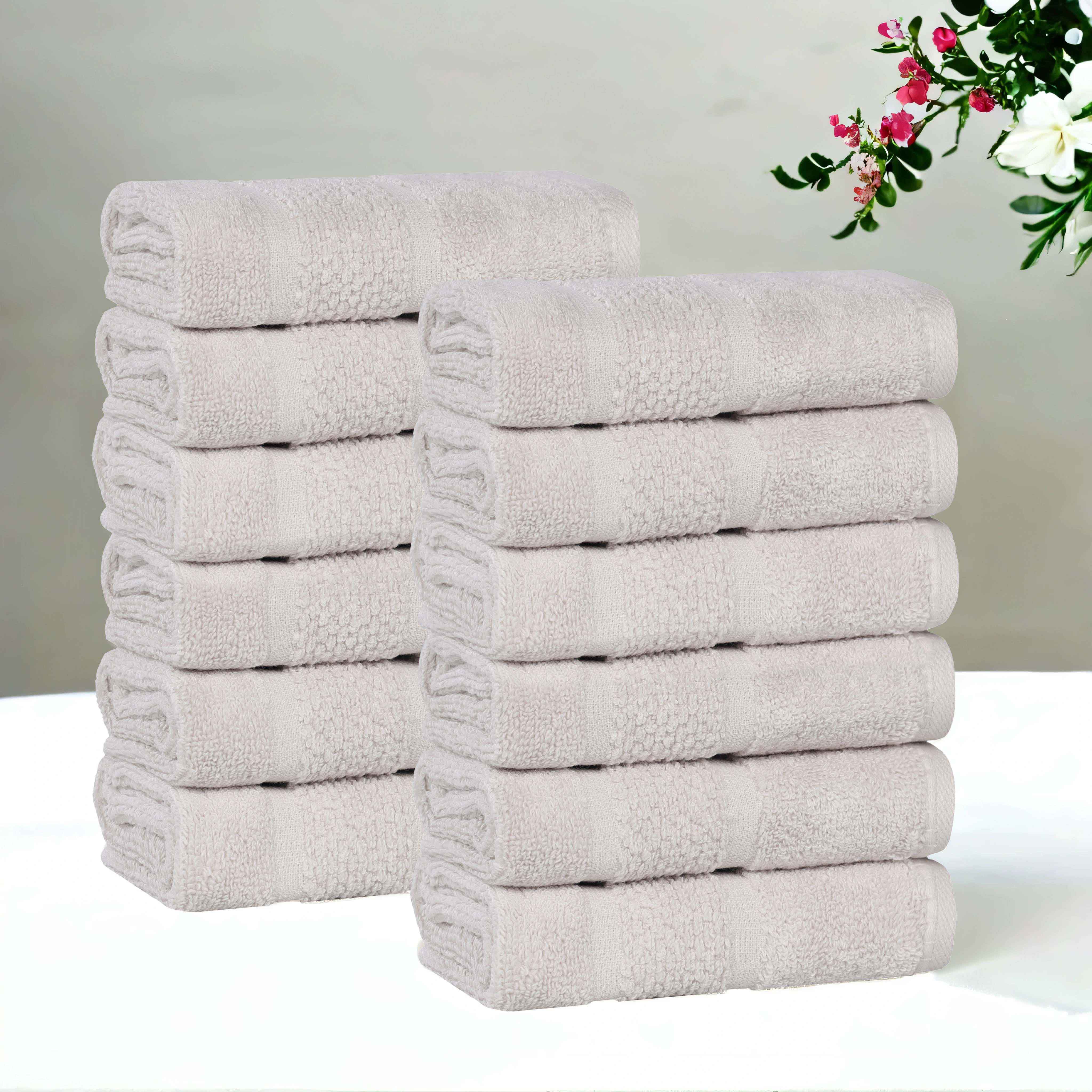 Mile Smart Twist Viscose Cotton Blend Face Towels Washcloths Set of 12 - Face Towel by Superior Brand