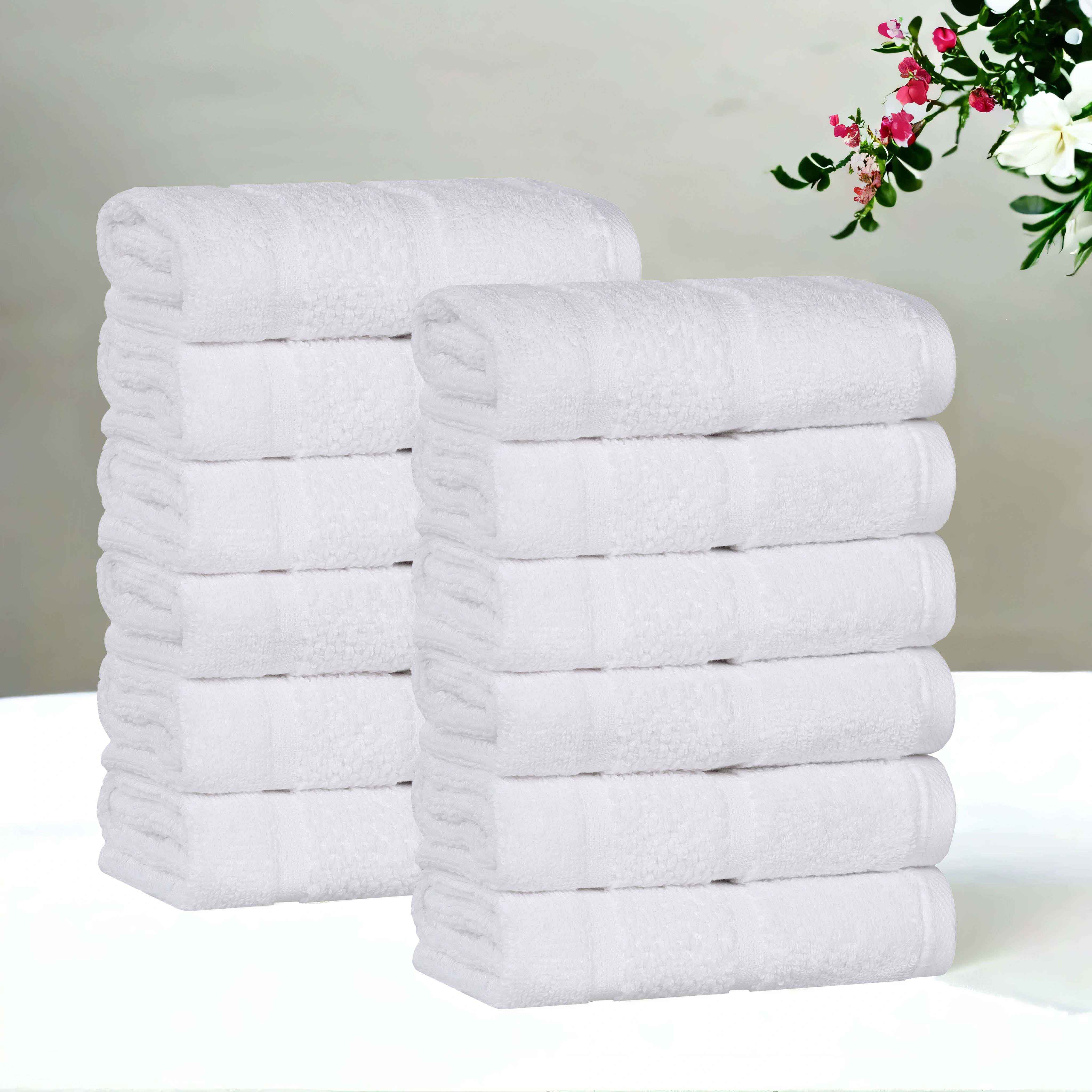 Mile Smart Twist Viscose Cotton Blend Face Towels Washcloths Set of 12 - Face Towel by Superior Brand