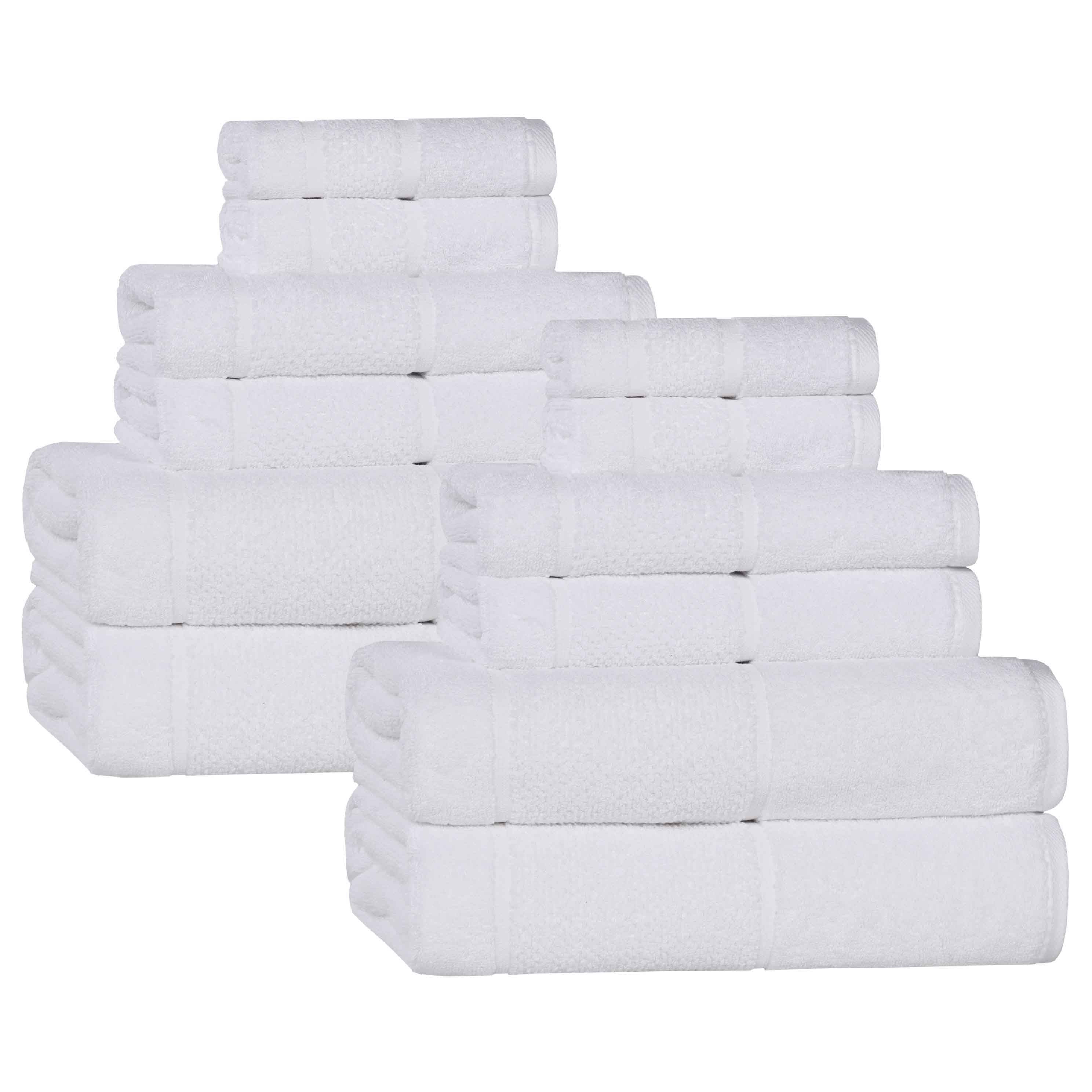 Mile Smart Twist Viscose Cotton Blend Solid 12 Piece Towel Set - Towel Set by Superior Brand
