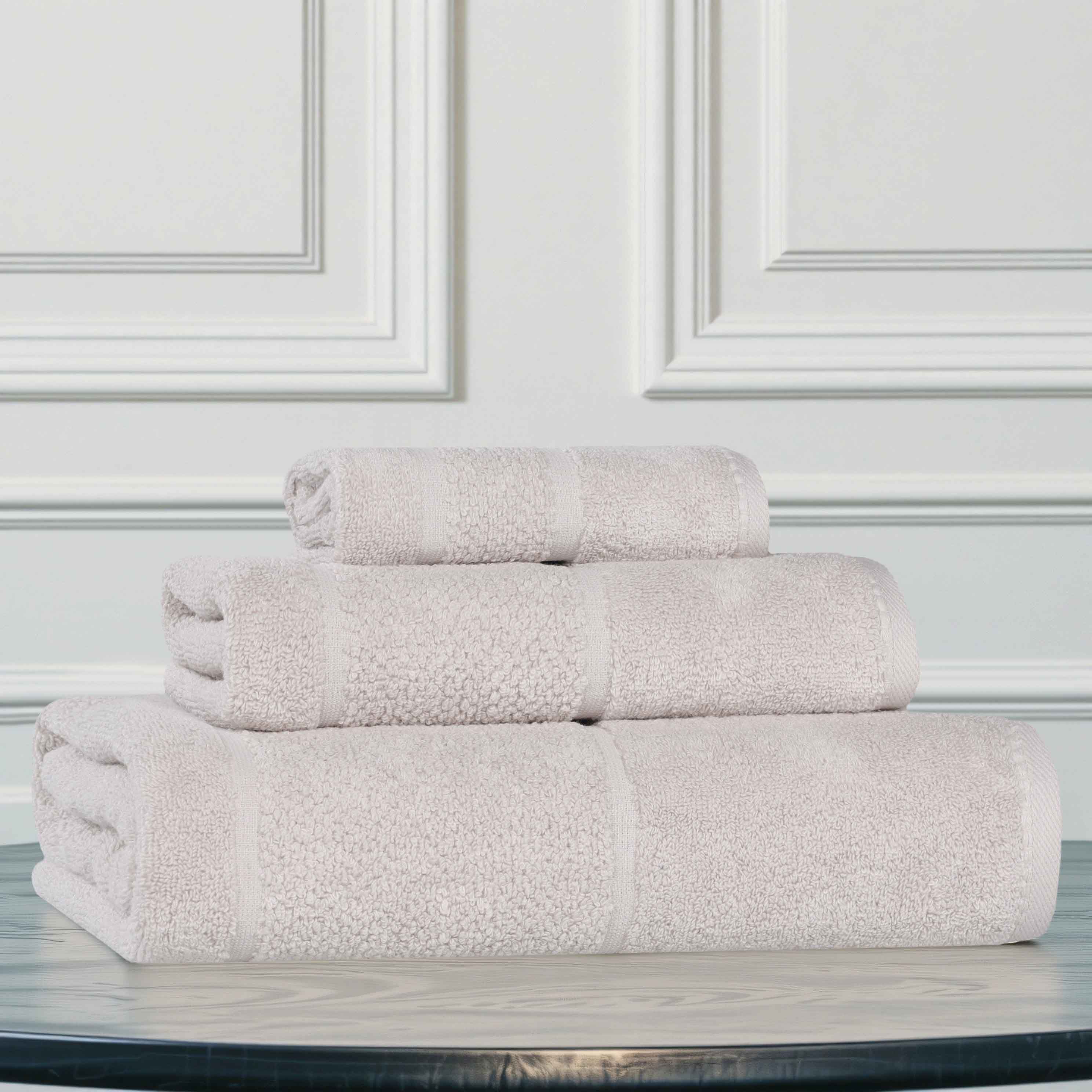 Mile Smart Twist Viscose Cotton Blend Solid 3 Piece Towel Set - Towel Set by Superior Brand