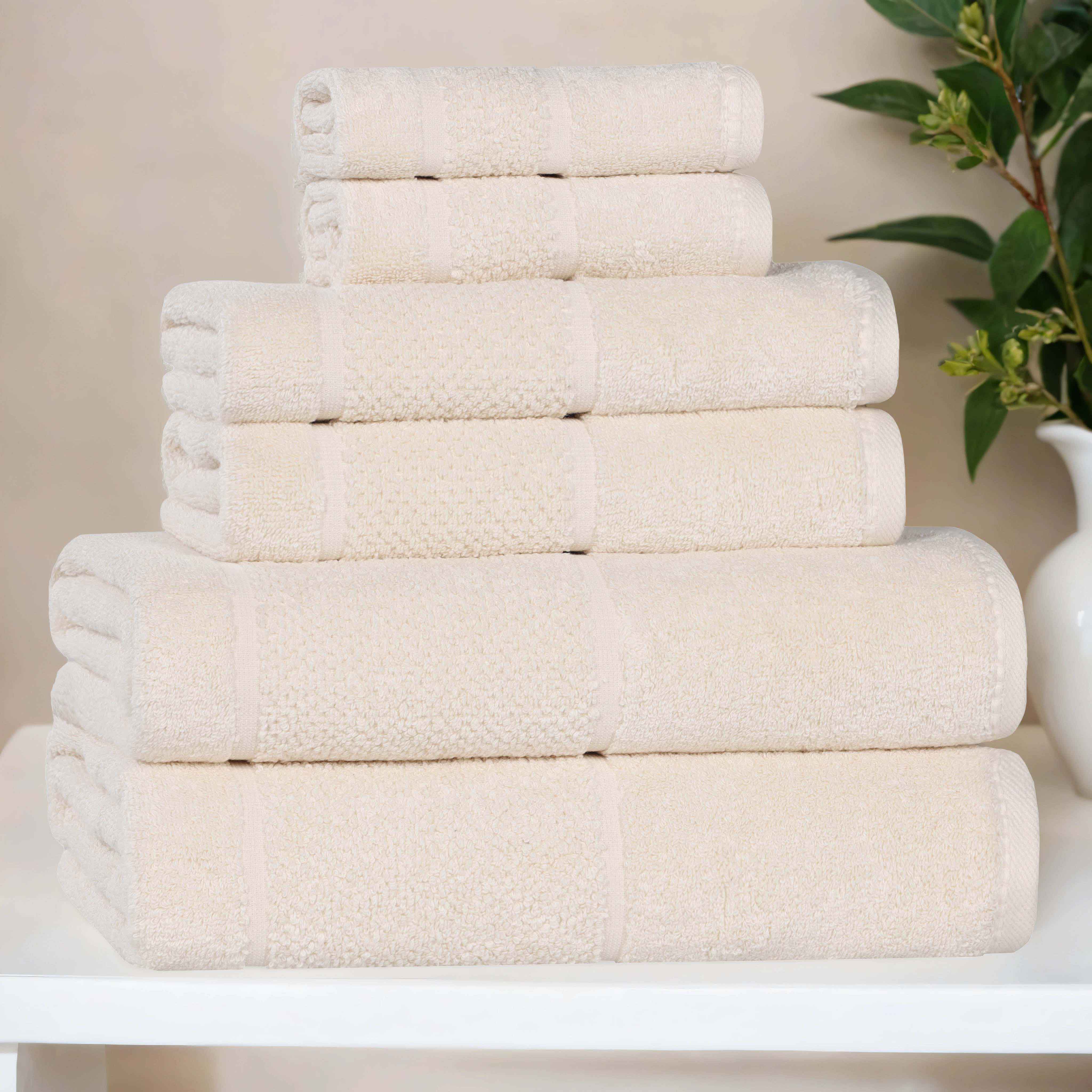 Mile Smart Twist Viscose Cotton Blend Solid 6 Piece Towel Set - Towel Set by Superior Brand