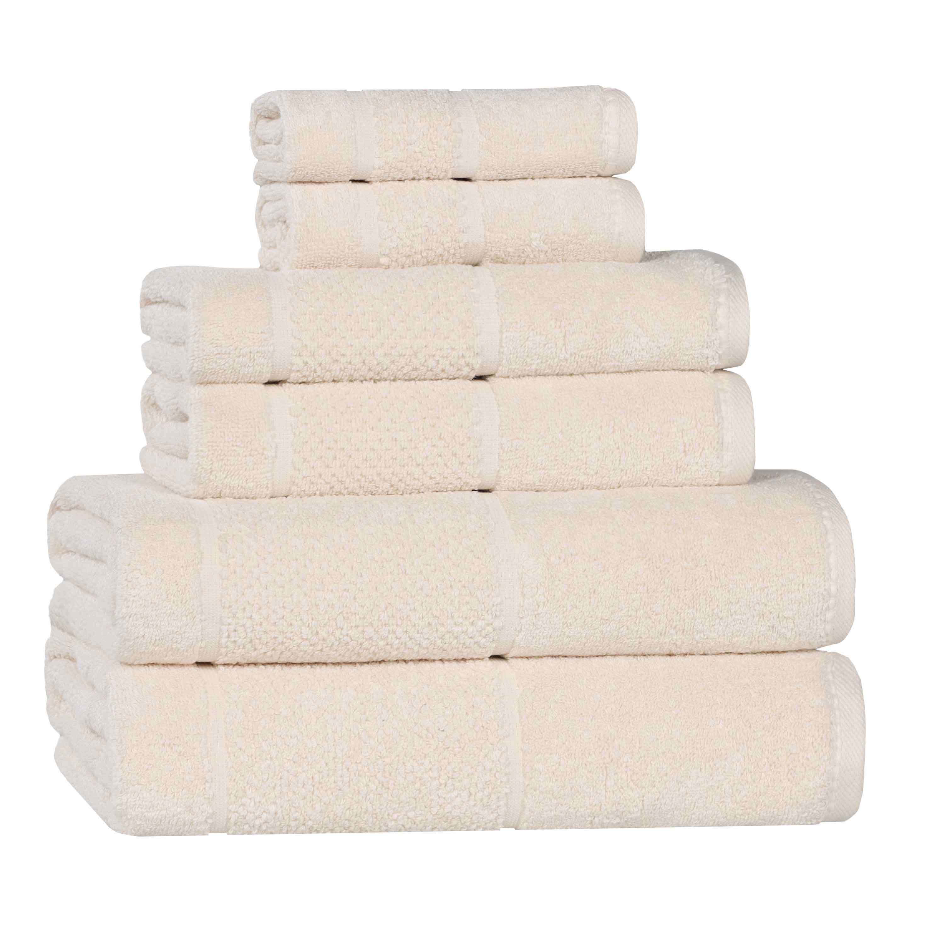 Mile Smart Twist Viscose Cotton Blend Solid 6 Piece Towel Set - Towel Set by Superior Brand