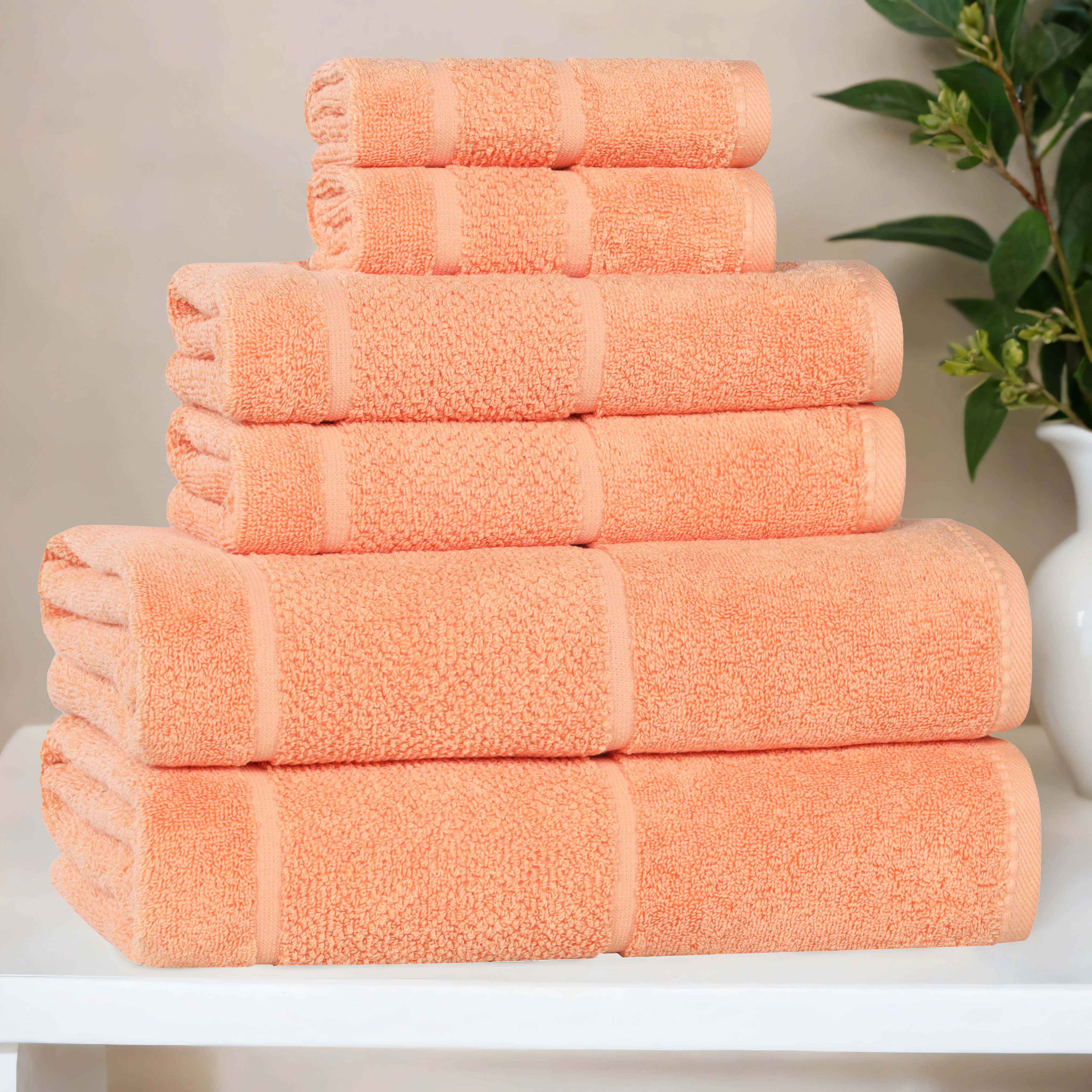 Mile Smart Twist Viscose Cotton Blend Solid 6 Piece Towel Set - Towel Set by Superior Brand