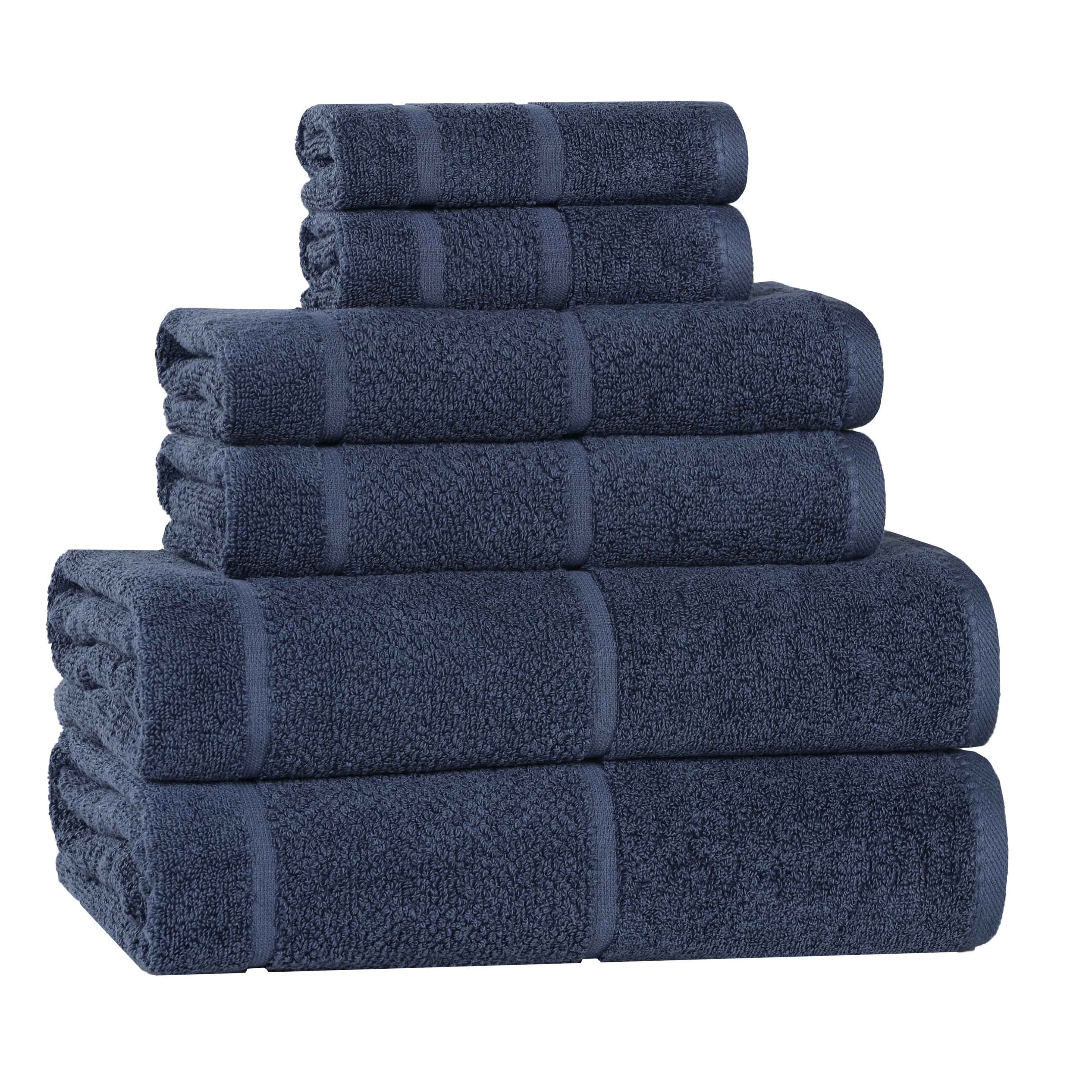 Mile Smart Twist Viscose Cotton Blend Solid 6 Piece Towel Set - Towel Set by Superior Brand