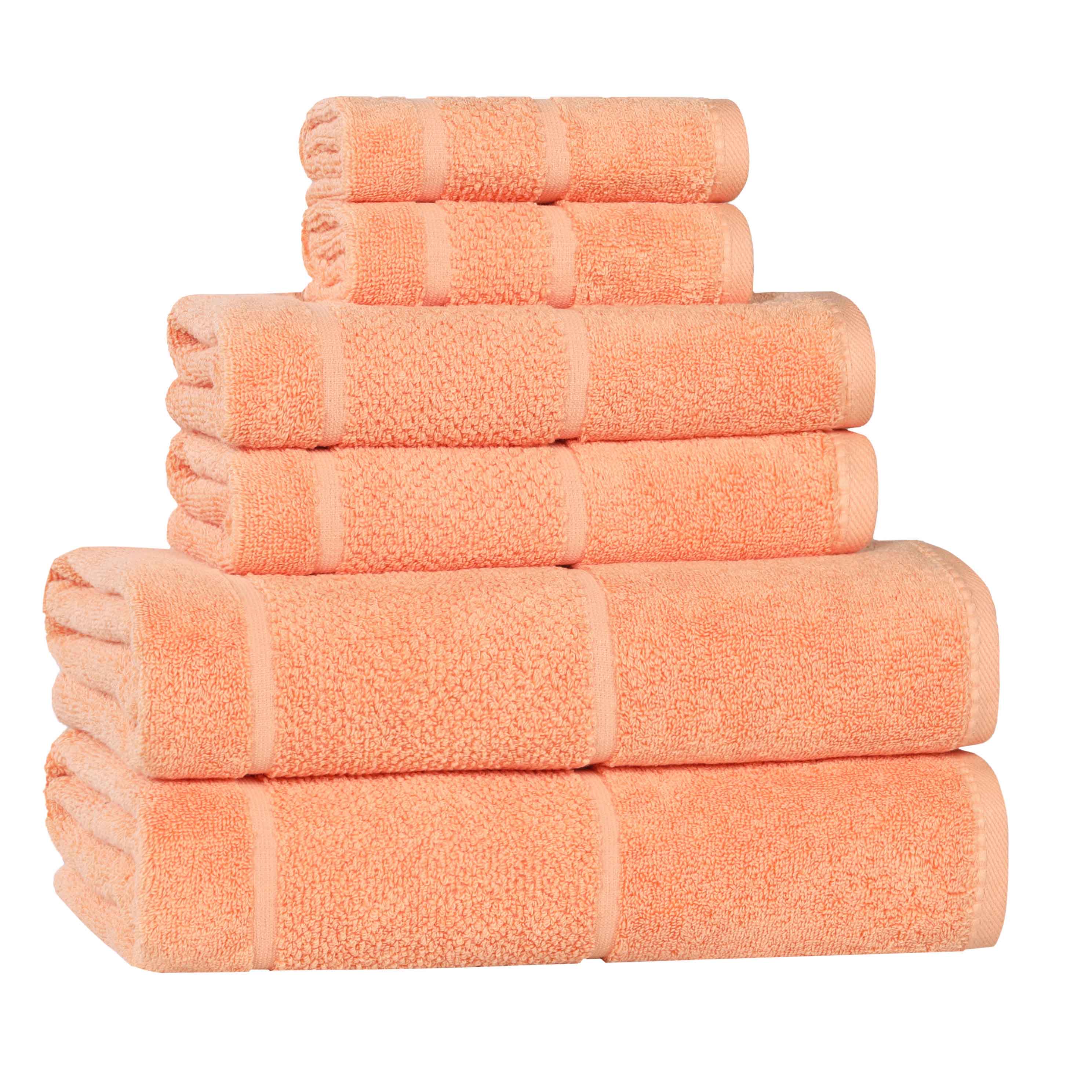 Mile Smart Twist Viscose Cotton Blend Solid 6 Piece Towel Set - Towel Set by Superior Brand