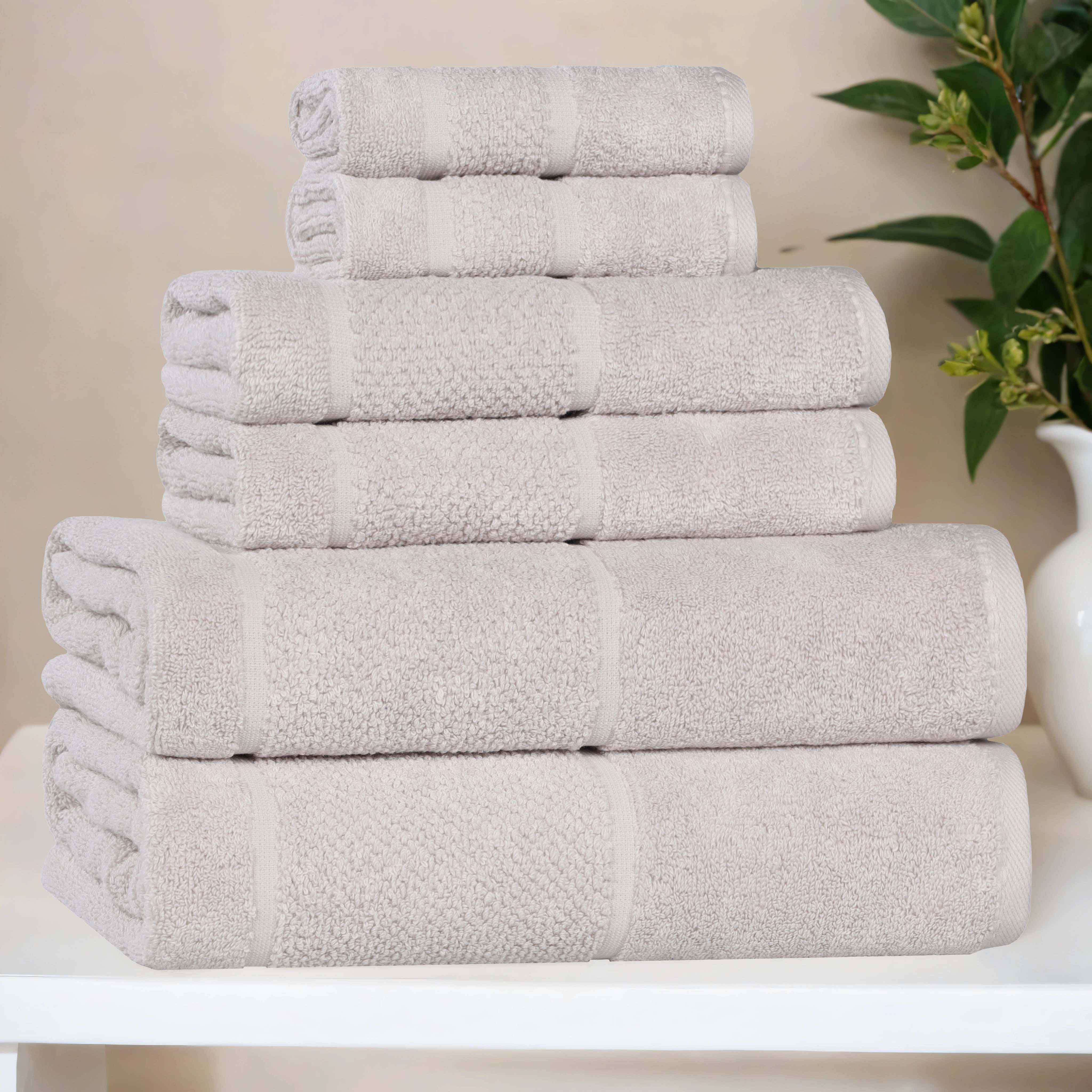 Mile Smart Twist Viscose Cotton Blend Solid 6 Piece Towel Set - Towel Set by Superior Brand
