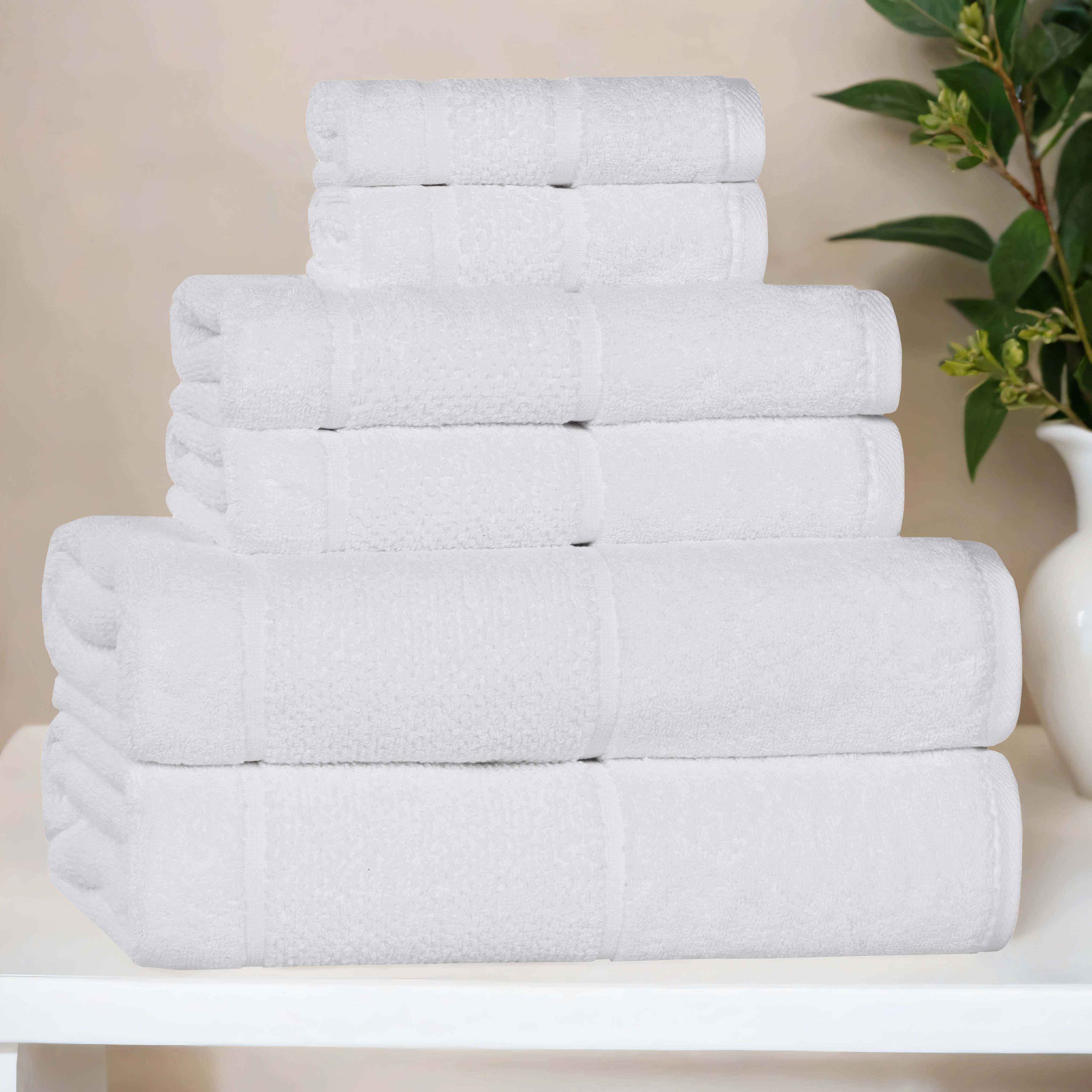 Mile Smart Twist Viscose Cotton Blend Solid 6 Piece Towel Set - Towel Set by Superior Brand