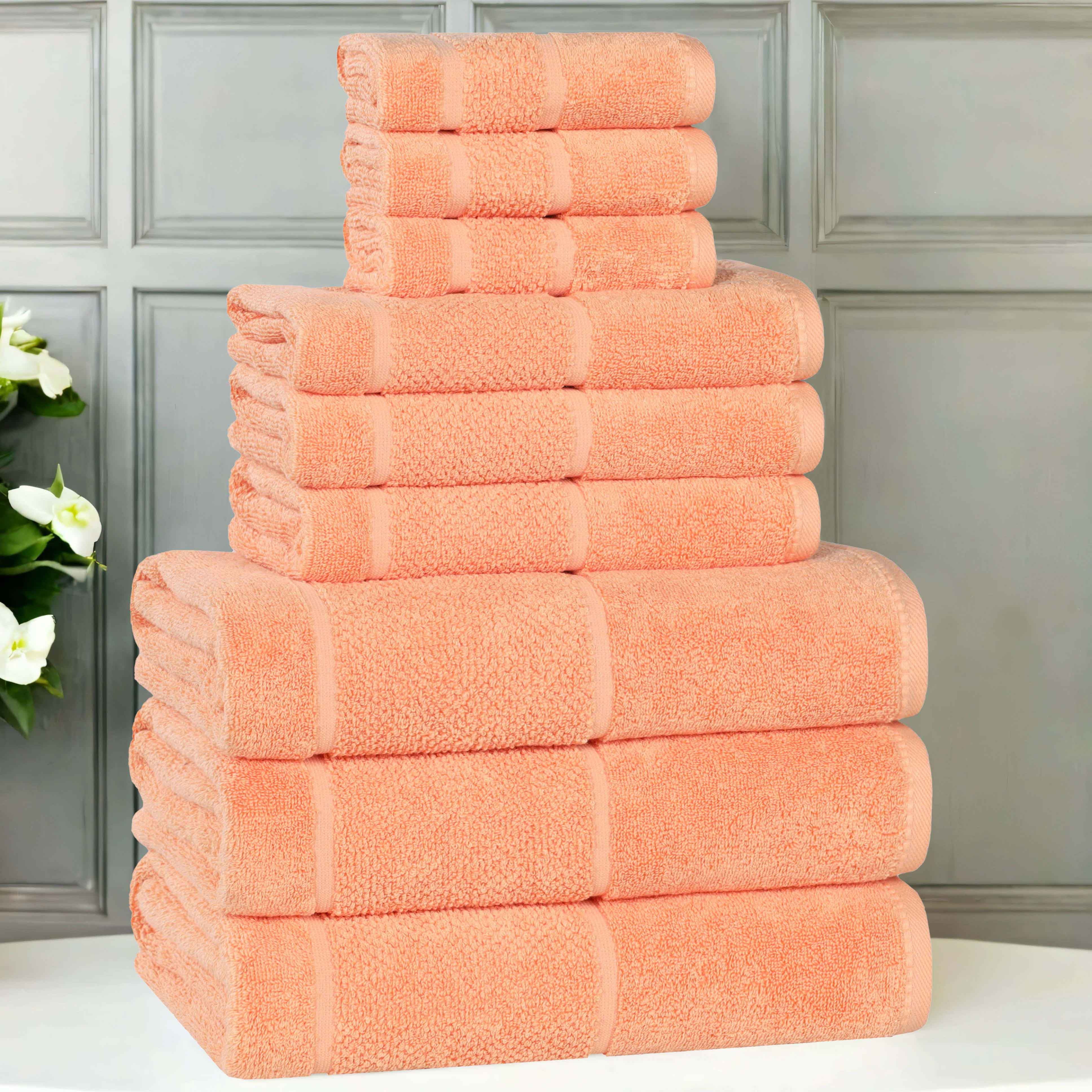 Mile Smart Twist Viscose Cotton Blend Solid 9 Piece Towel Set - Towel Set by Superior Brand