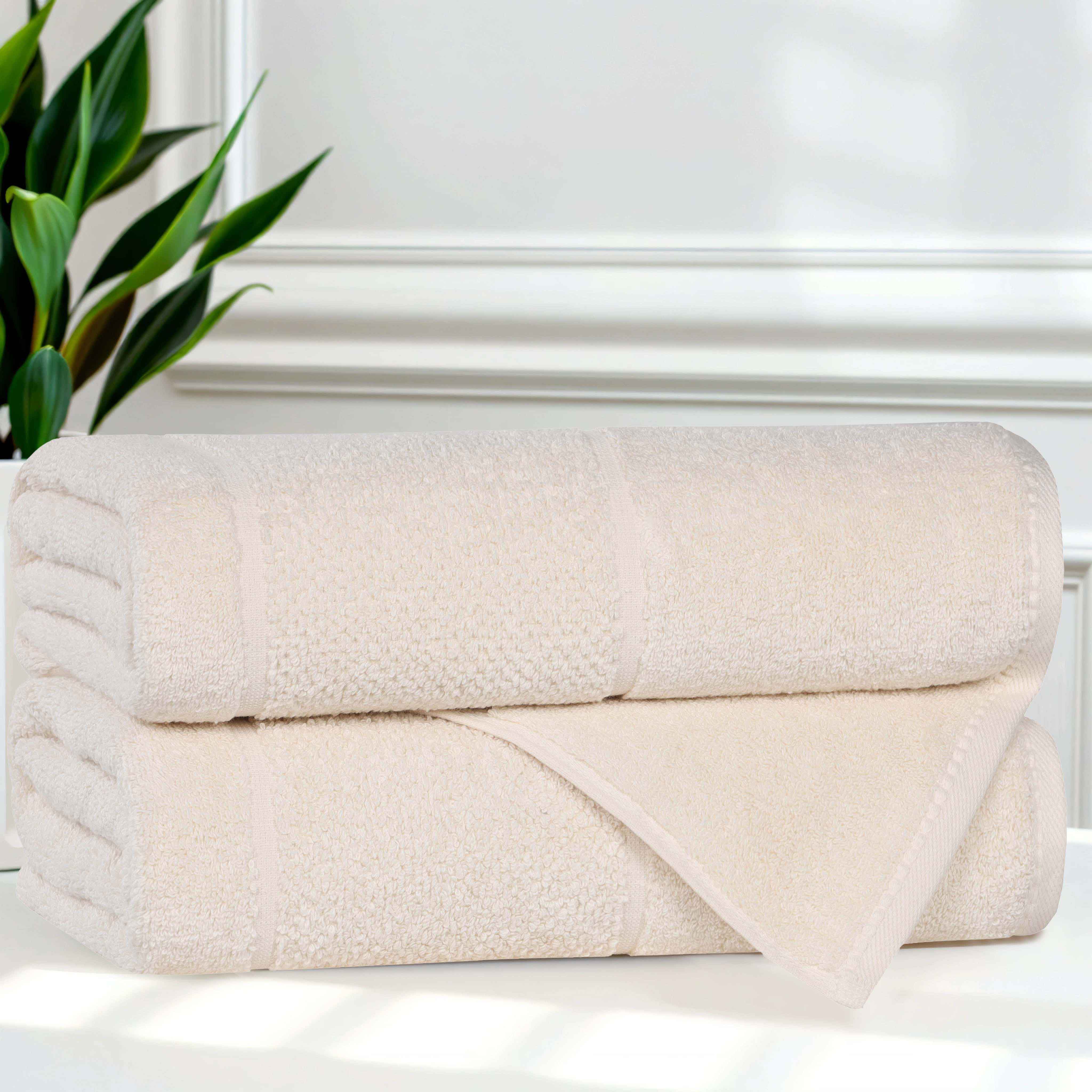 Mile Smart Twist Viscose Cotton Blend Solid Bath Towels, Set of 2 - Bath Towel by Superior Brand
