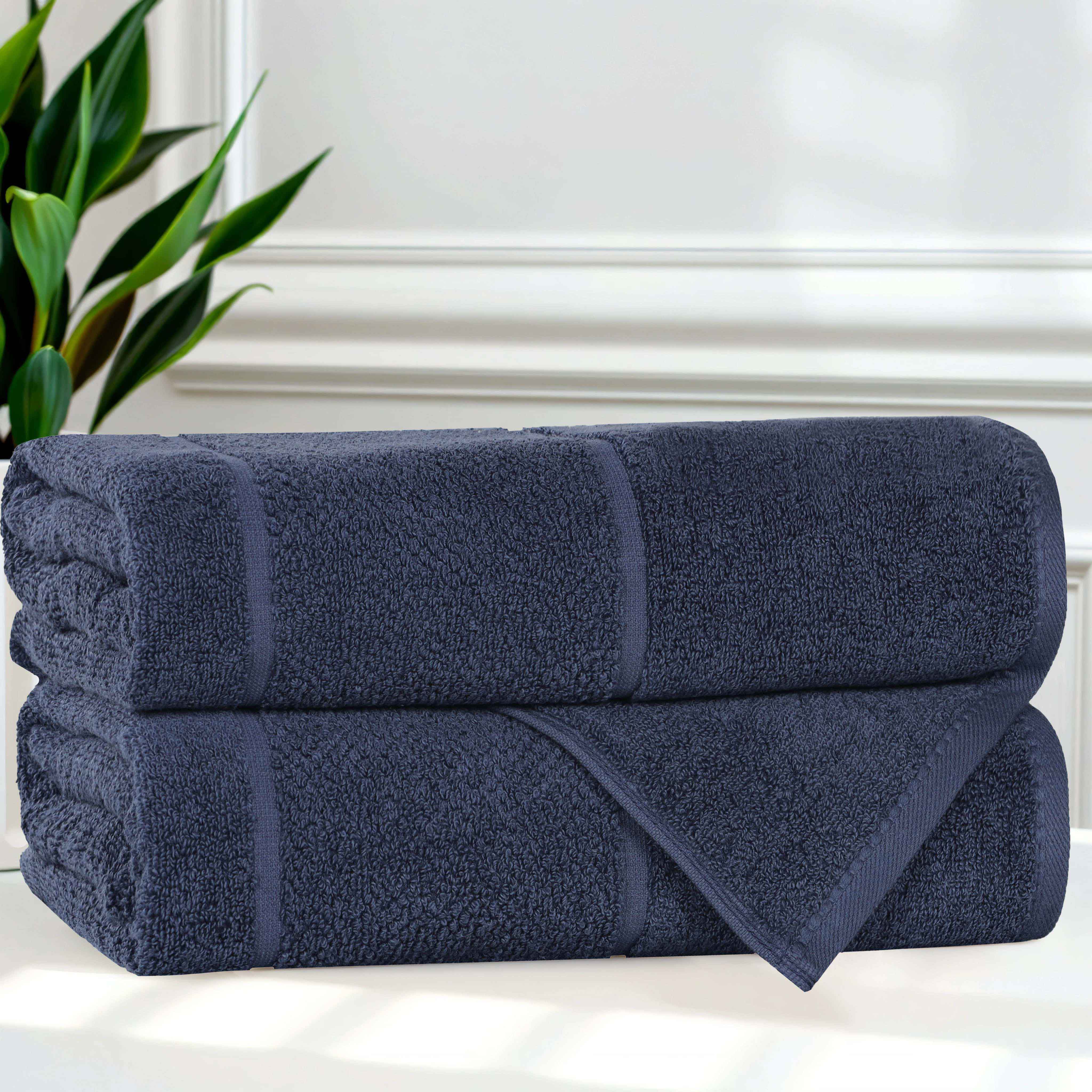 Mile Smart Twist Viscose Cotton Blend Solid Bath Towels, Set of 2 - Bath Towel by Superior Brand