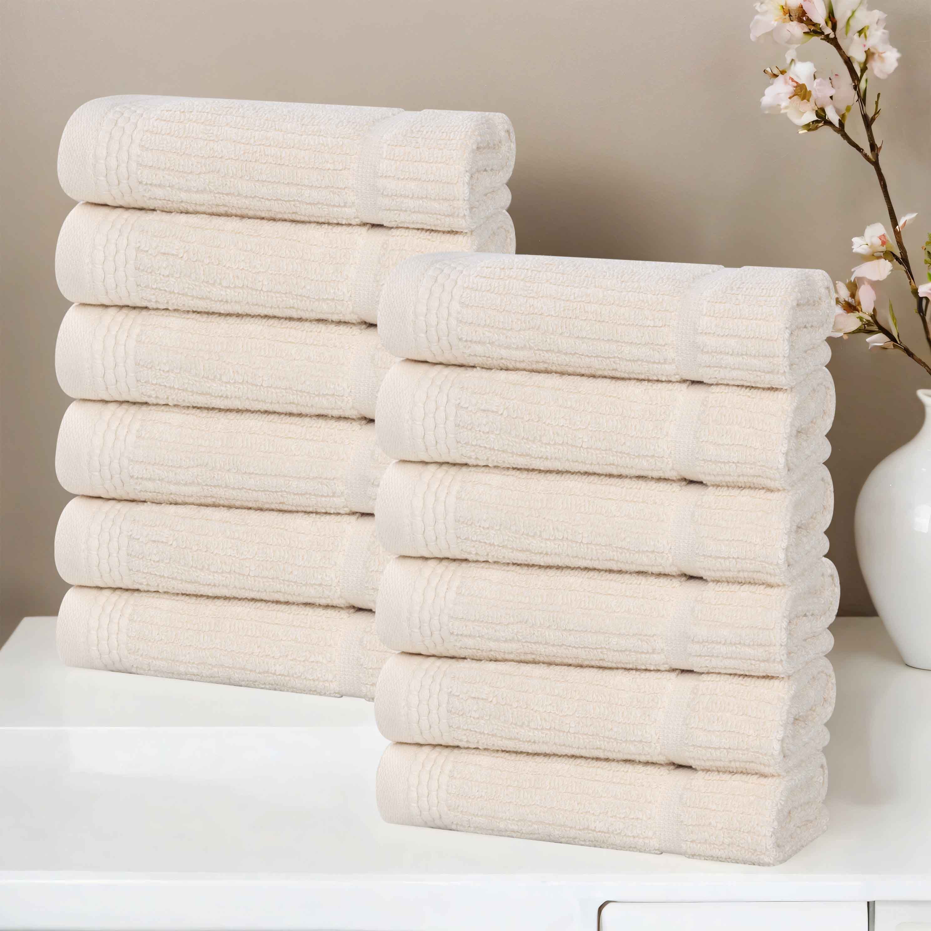 Milo Smart Twist Viscose Cotton Blend Face Towels Washcloths Set of 12 - Face Towel by Superior Brand