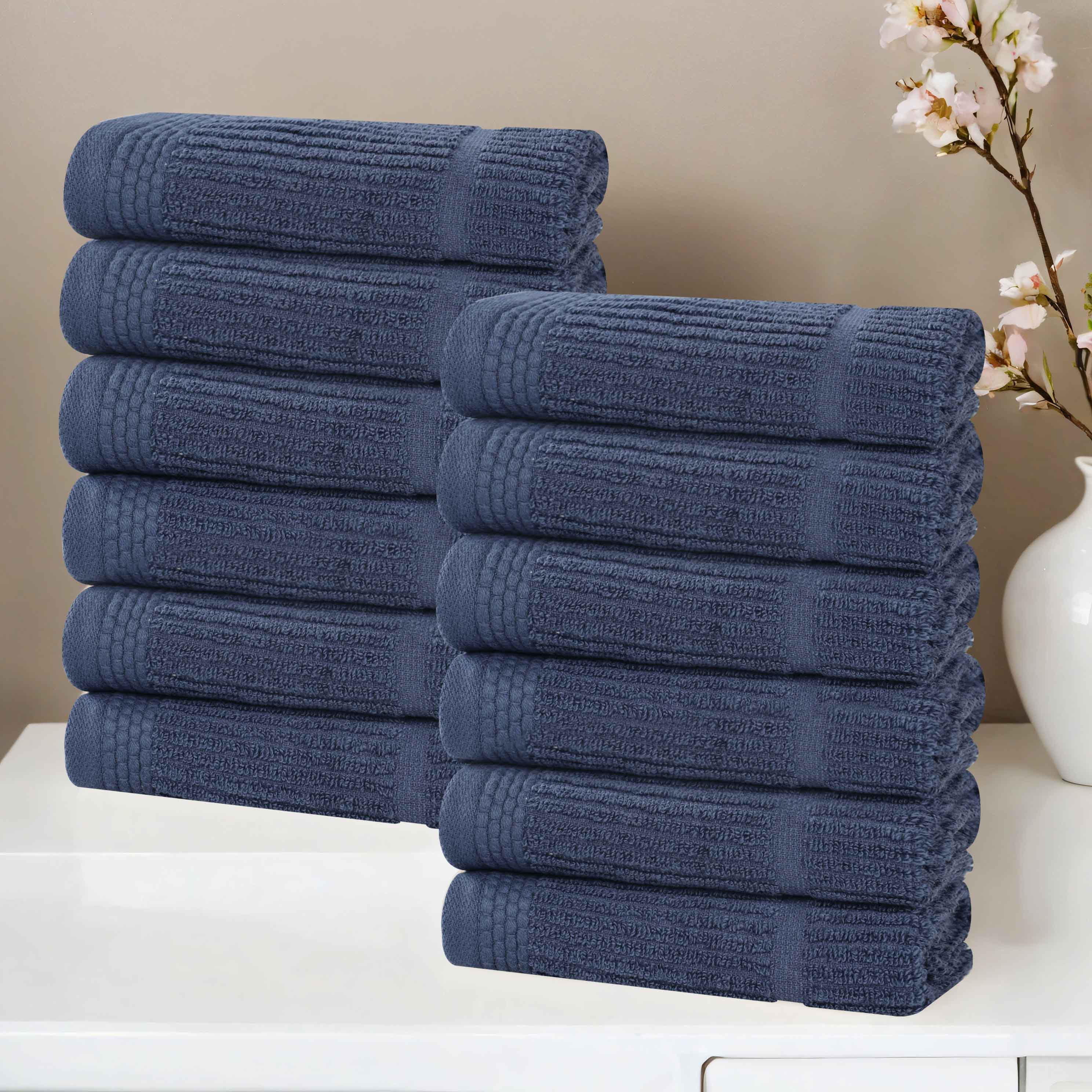 Milo Smart Twist Viscose Cotton Blend Face Towels Washcloths Set of 12 - Face Towel by Superior Brand