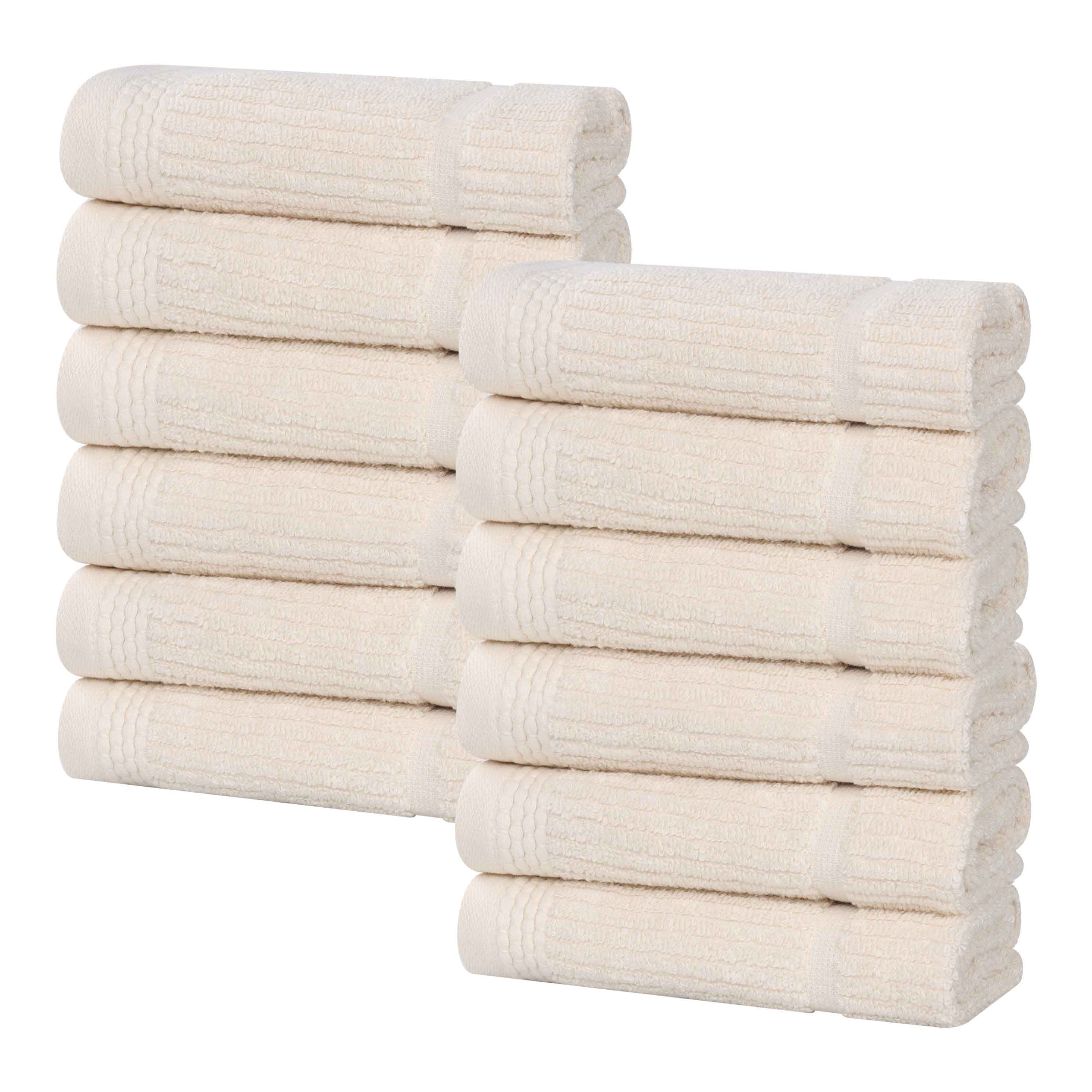 Milo Smart Twist Viscose Cotton Blend Face Towels Washcloths Set of 12 - Face Towel by Superior Brand