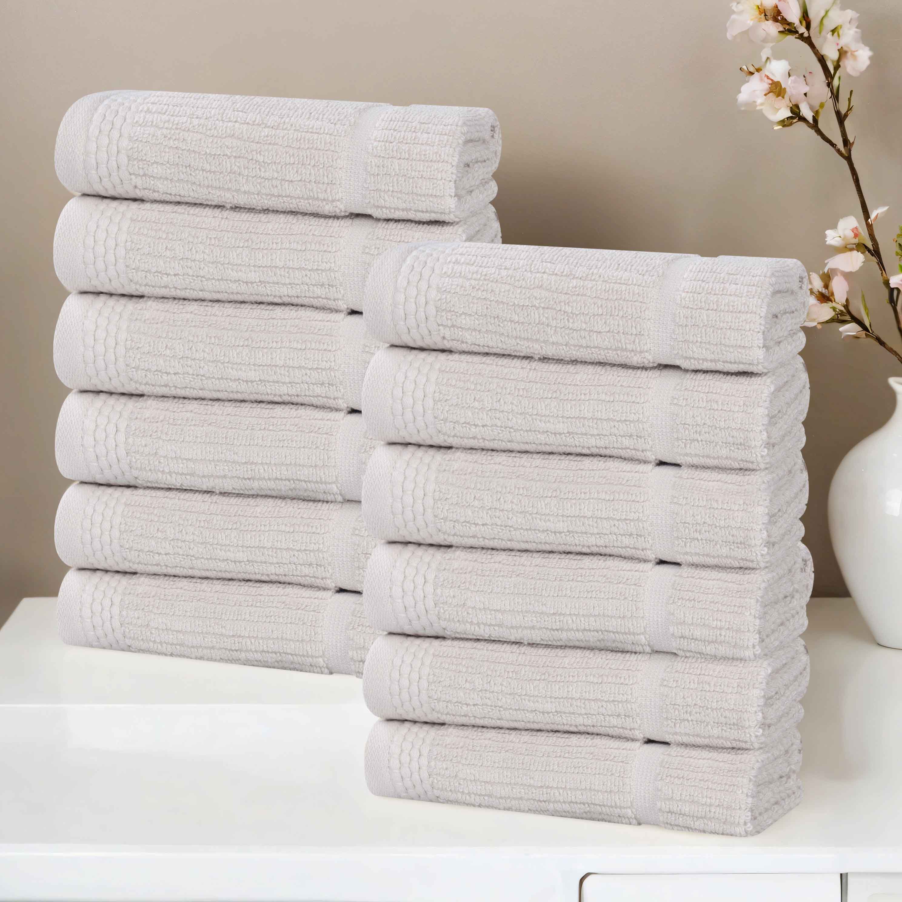 Milo Smart Twist Viscose Cotton Blend Face Towels Washcloths Set of 12 - Face Towel by Superior Brand
