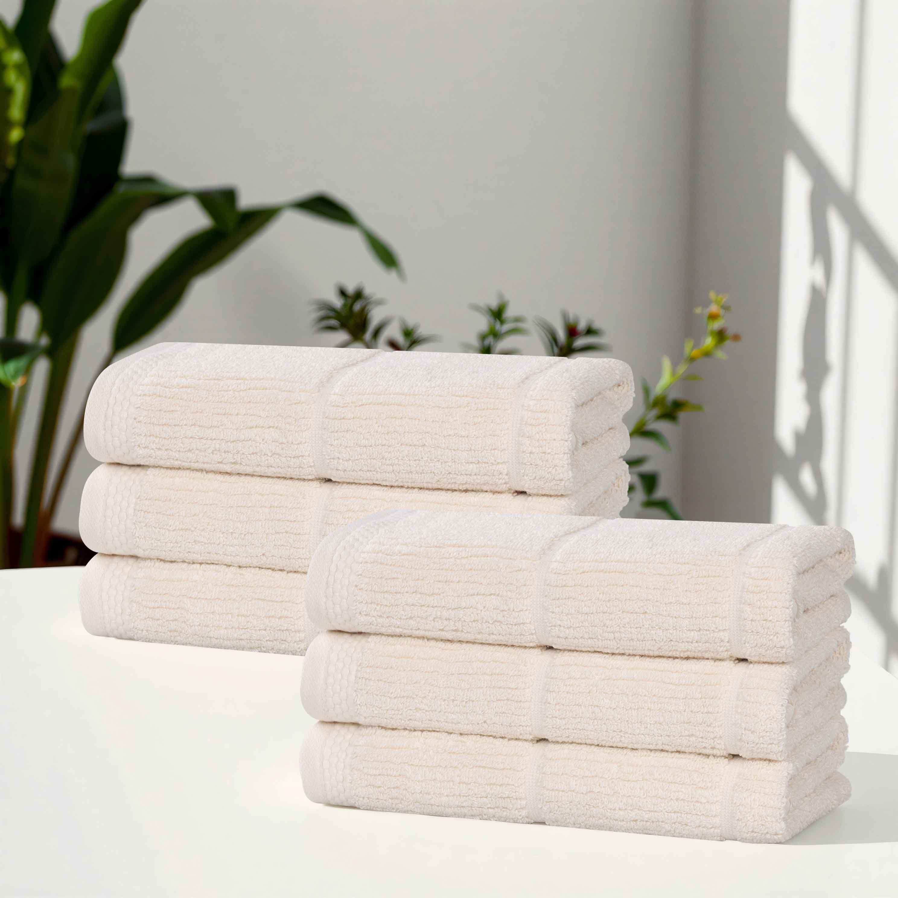 Milo Smart Twist Viscose Cotton Blend Solid Hand Towels, Set of 6 - Hand Towel by Superior Brand