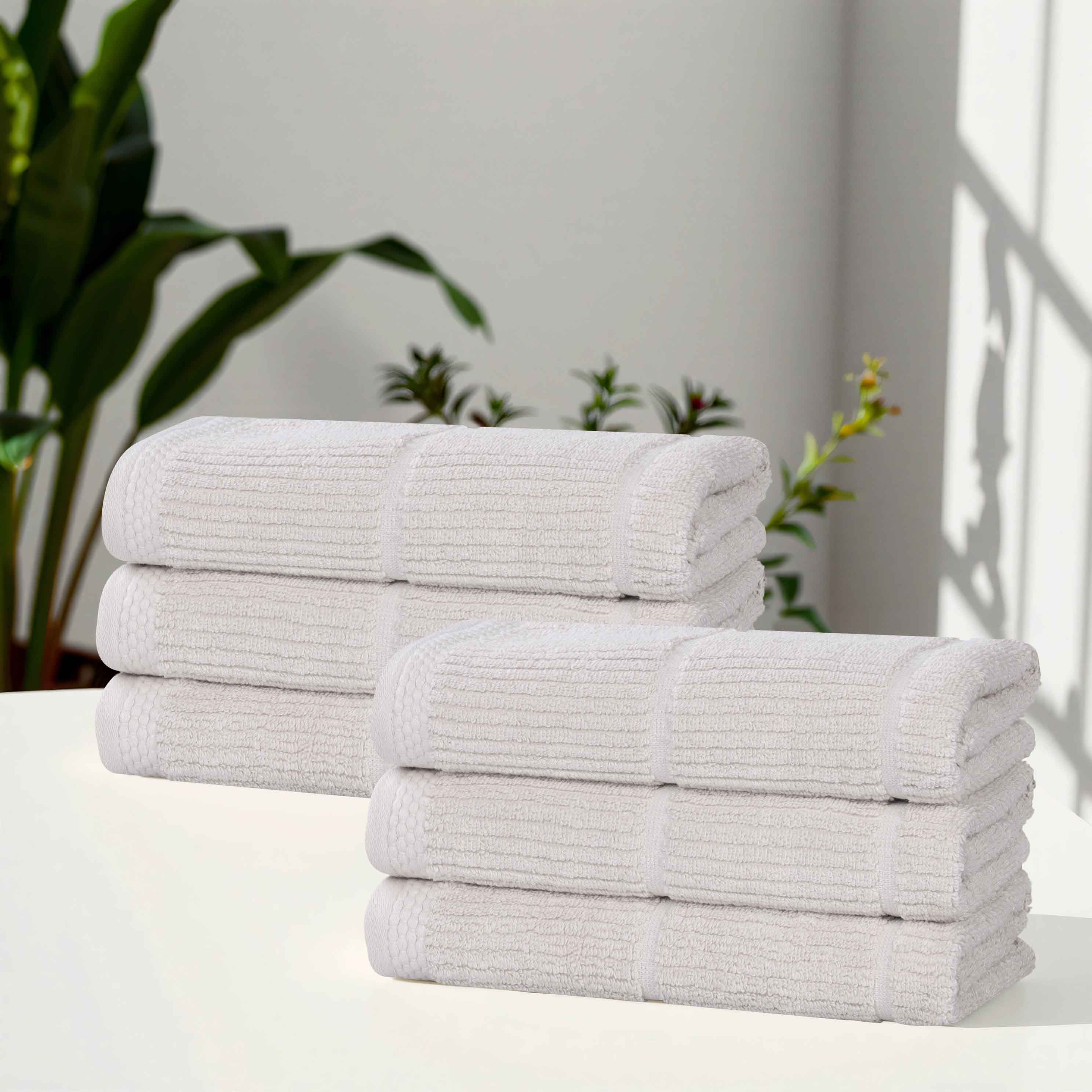 Milo Smart Twist Viscose Cotton Blend Solid Hand Towels, Set of 6 - Hand Towel by Superior Brand