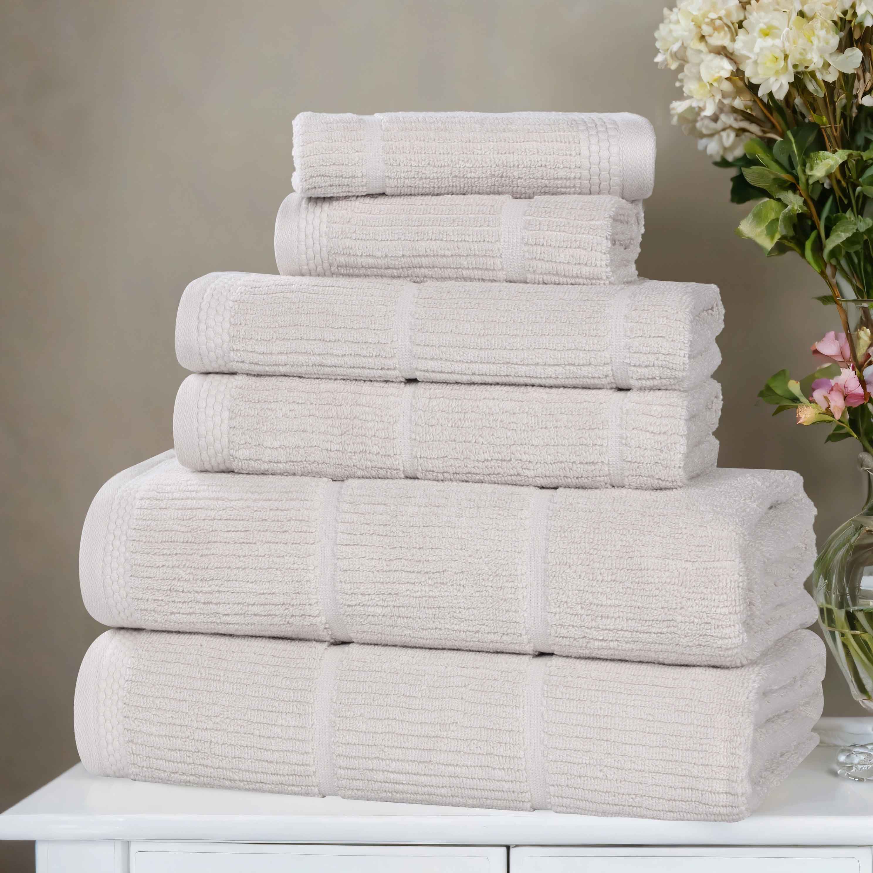 Milo Smart Twist Viscose Cotton Blend Solid Ribbed 6 Piece Towel Set - Towel Set by Superior Brand