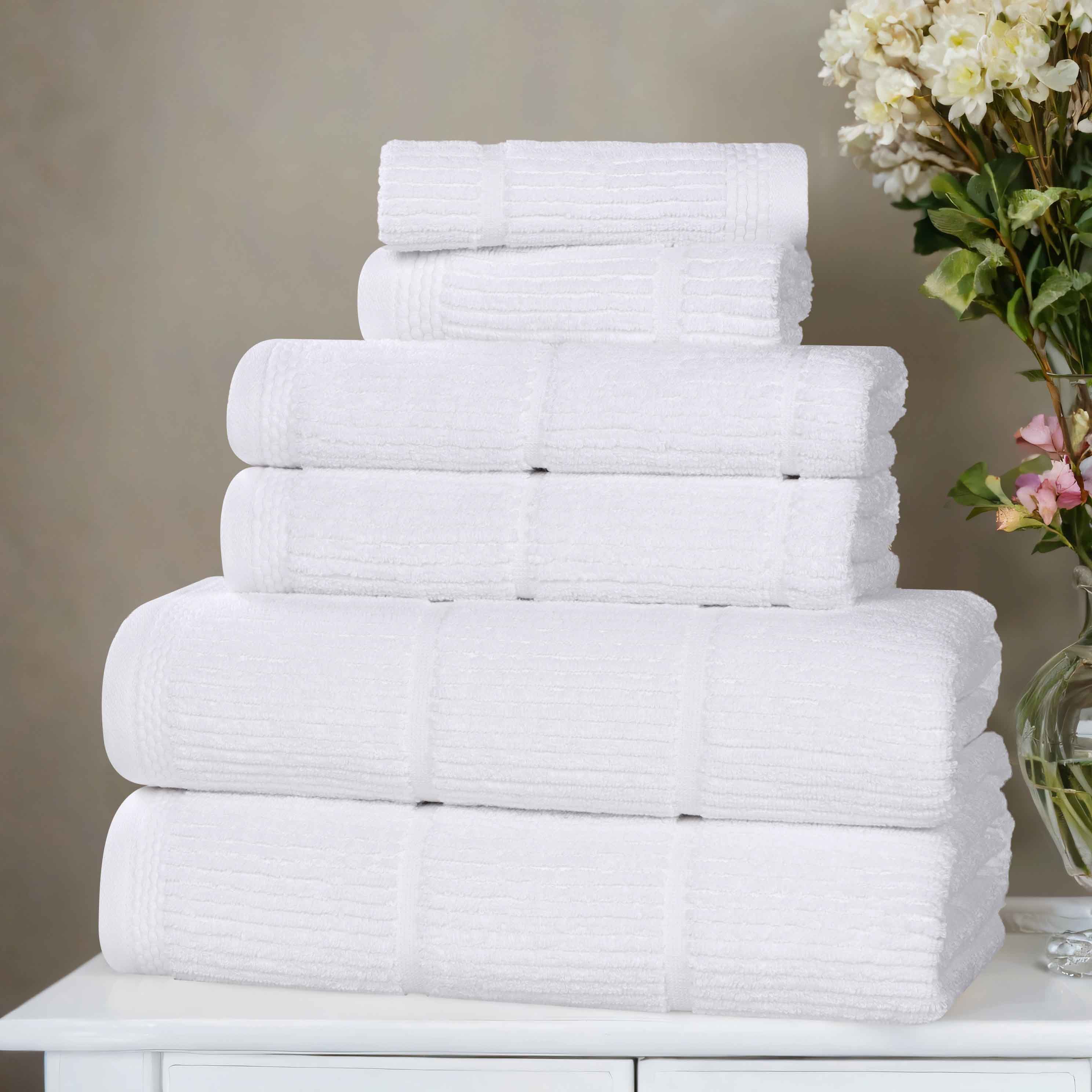 Milo Smart Twist Viscose Cotton Blend Solid Ribbed 6 Piece Towel Set - Towel Set by Superior Brand
