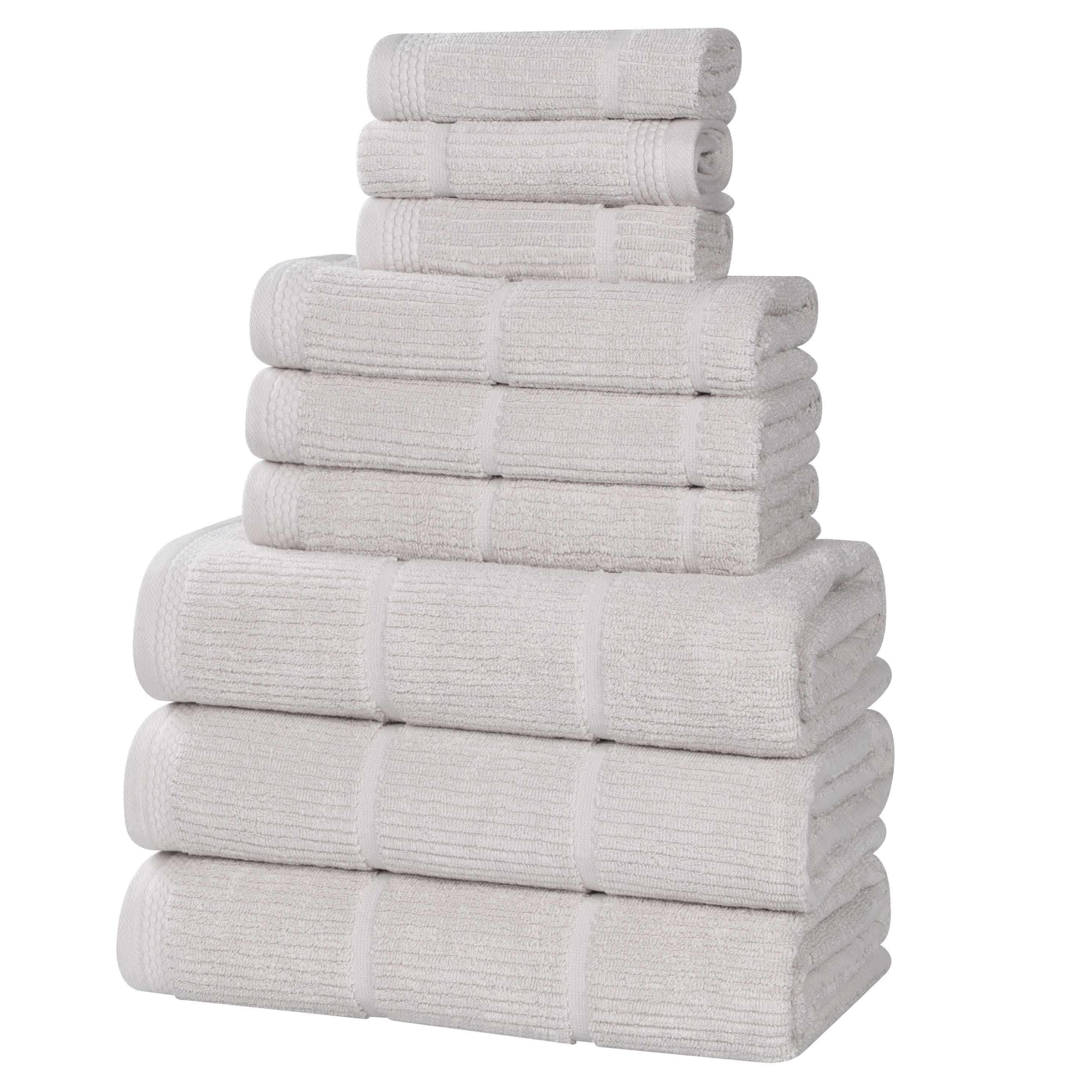 Milo Smart Twist Viscose Cotton Blend Solid Ribbed 9 Piece Towel Set - Towel Set by Superior Brand