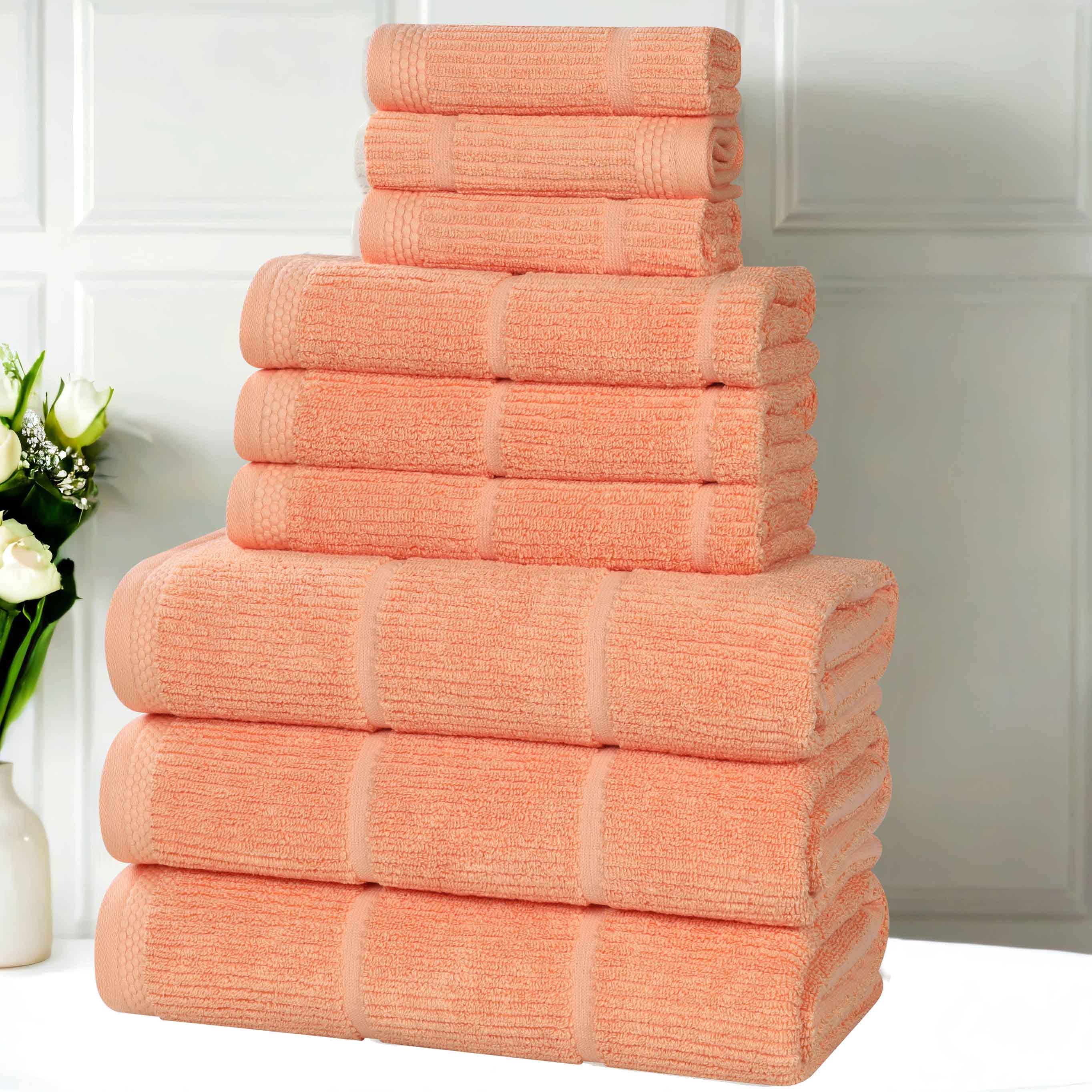 Milo Smart Twist Viscose Cotton Blend Solid Ribbed 9 Piece Towel Set - Towel Set by Superior Brand