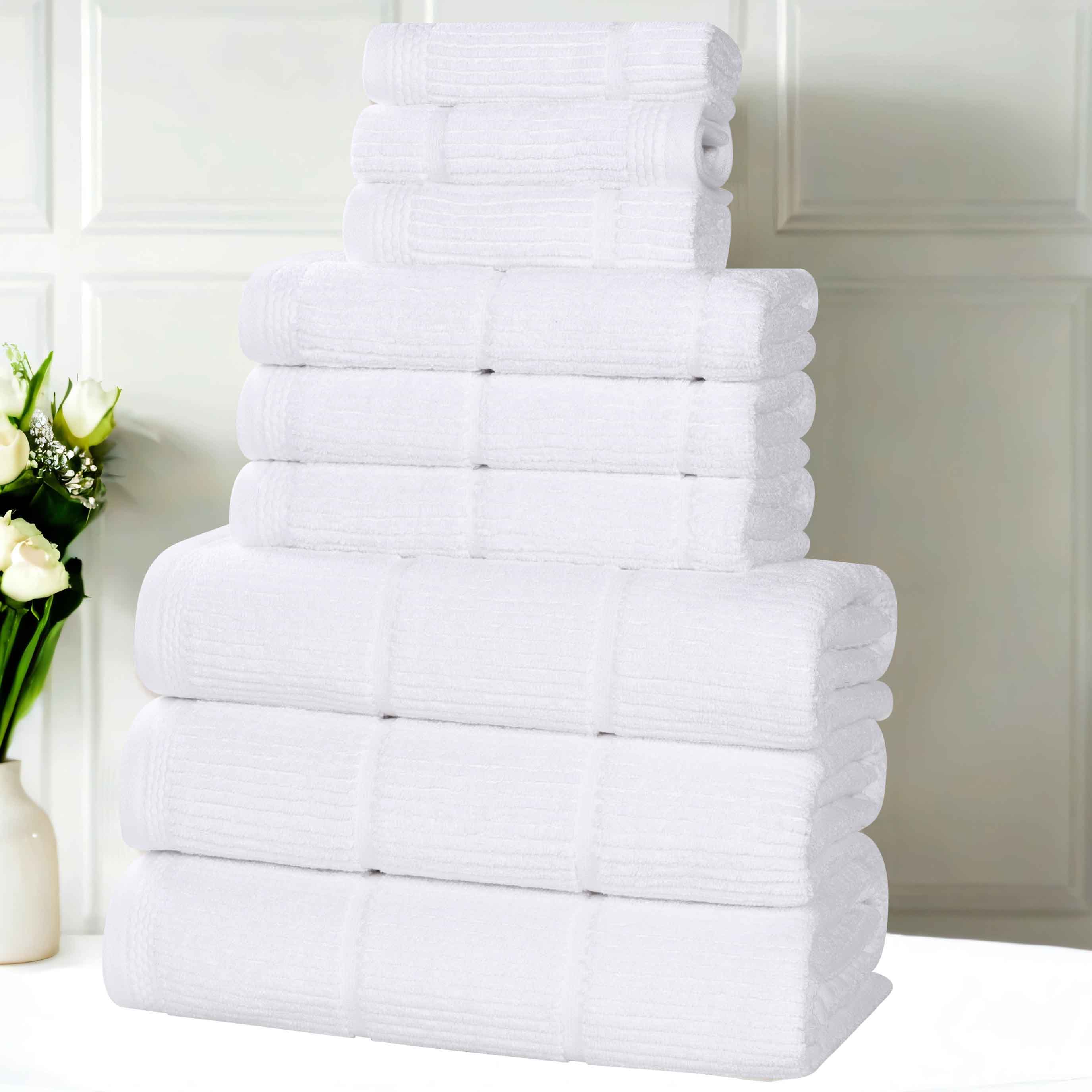 Milo Smart Twist Viscose Cotton Blend Solid Ribbed 9 Piece Towel Set - Towel Set by Superior Brand