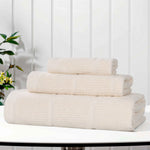 Milo Smart Twist Viscose Cotton Blend Solid Ribbed 3 Piece Towel Set - Towel Set by Superior Brand