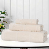 Milo Smart Twist Viscose Cotton Blend Solid Ribbed 3 Piece Towel Set - Towel Set by Superior Brand