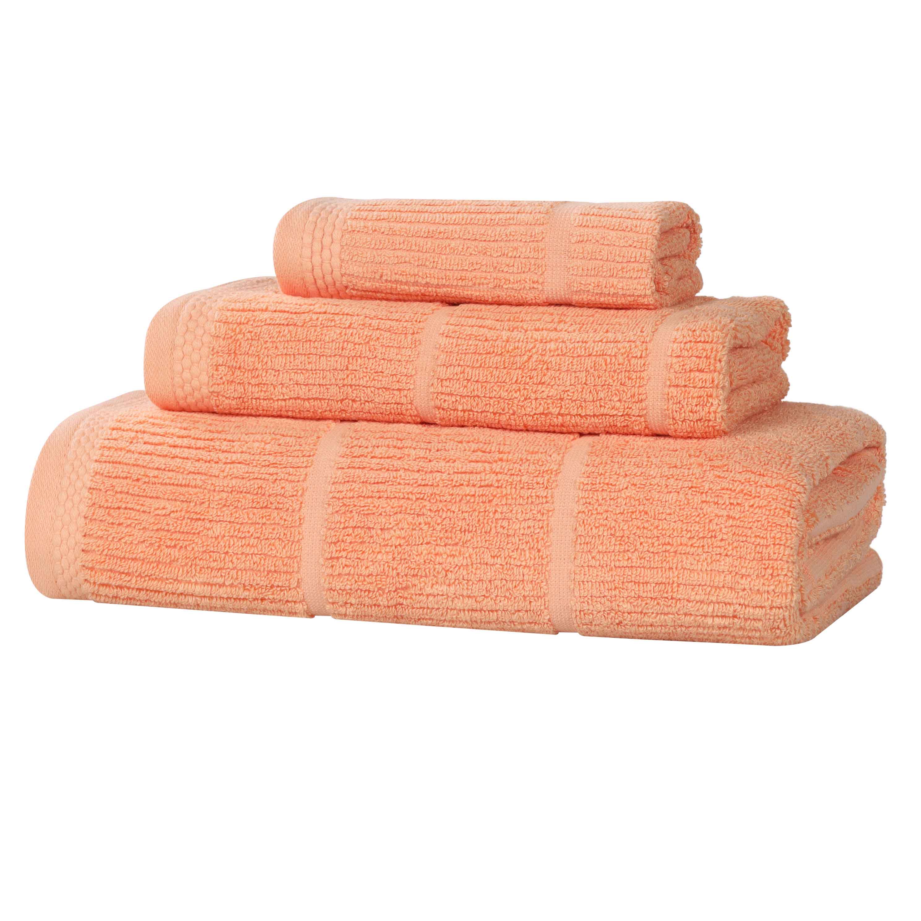 Milo Smart Twist Viscose Cotton Blend Solid Ribbed 3 Piece Towel Set - Towel Set by Superior Brand