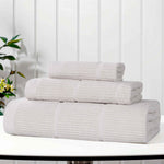Milo Smart Twist Viscose Cotton Blend Solid Ribbed 3 Piece Towel Set - Towel Set by Superior Brand