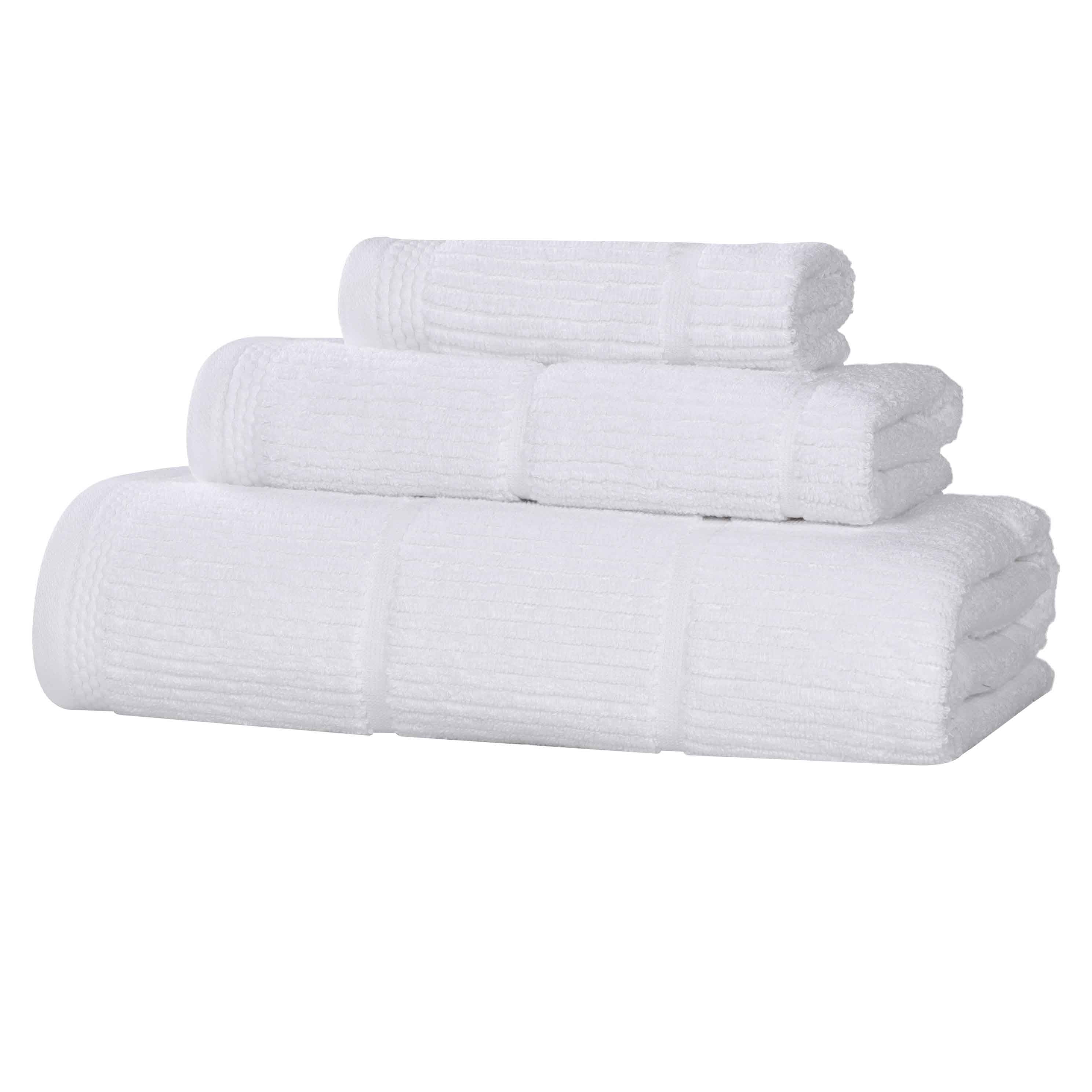 Milo Smart Twist Viscose Cotton Blend Solid Ribbed 3 Piece Towel Set - Towel Set by Superior Brand