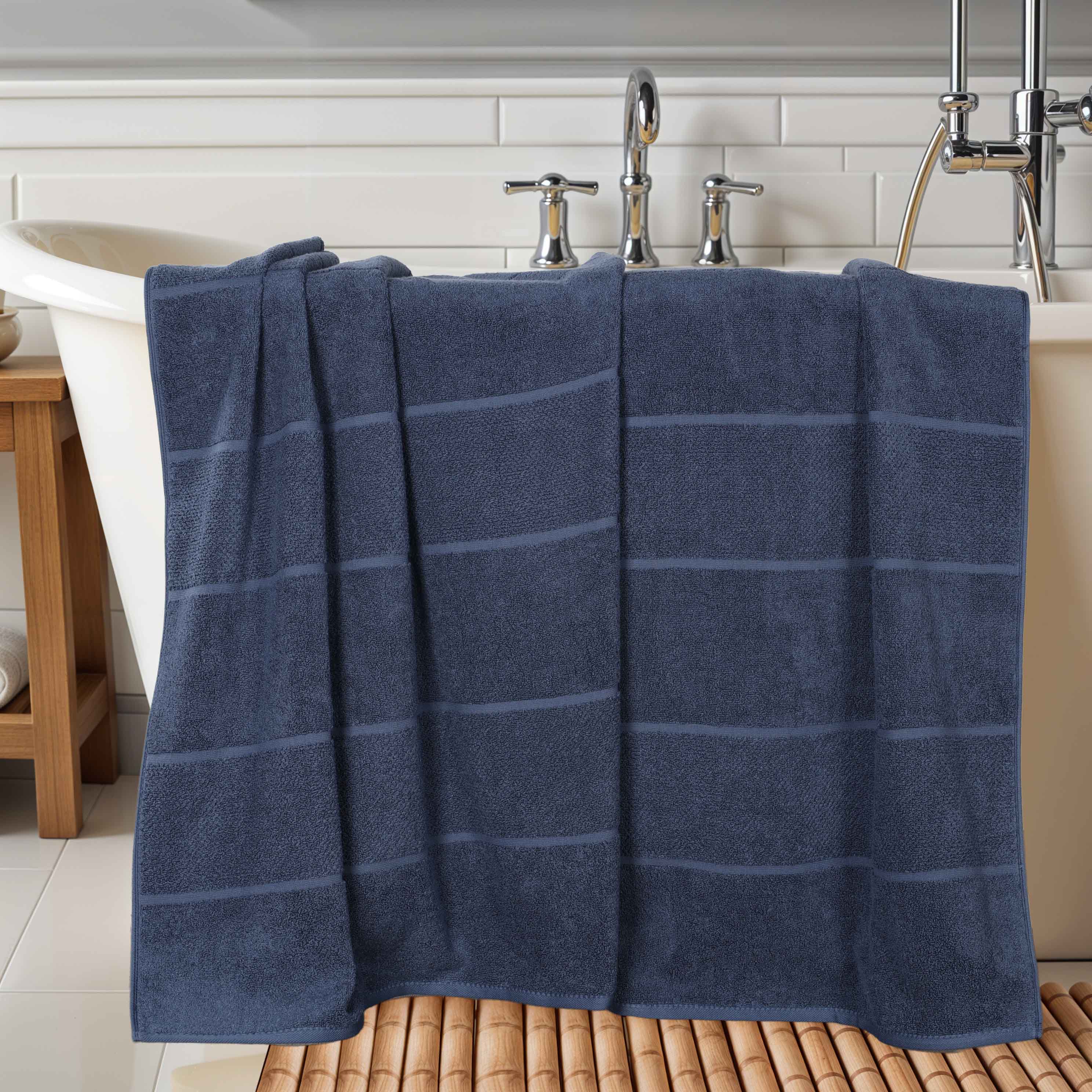 Milo Smart Twist Viscose Cotton Blend Ribbed Bath Sheets, Set of 2 - Bath Sheet by Superior Brand