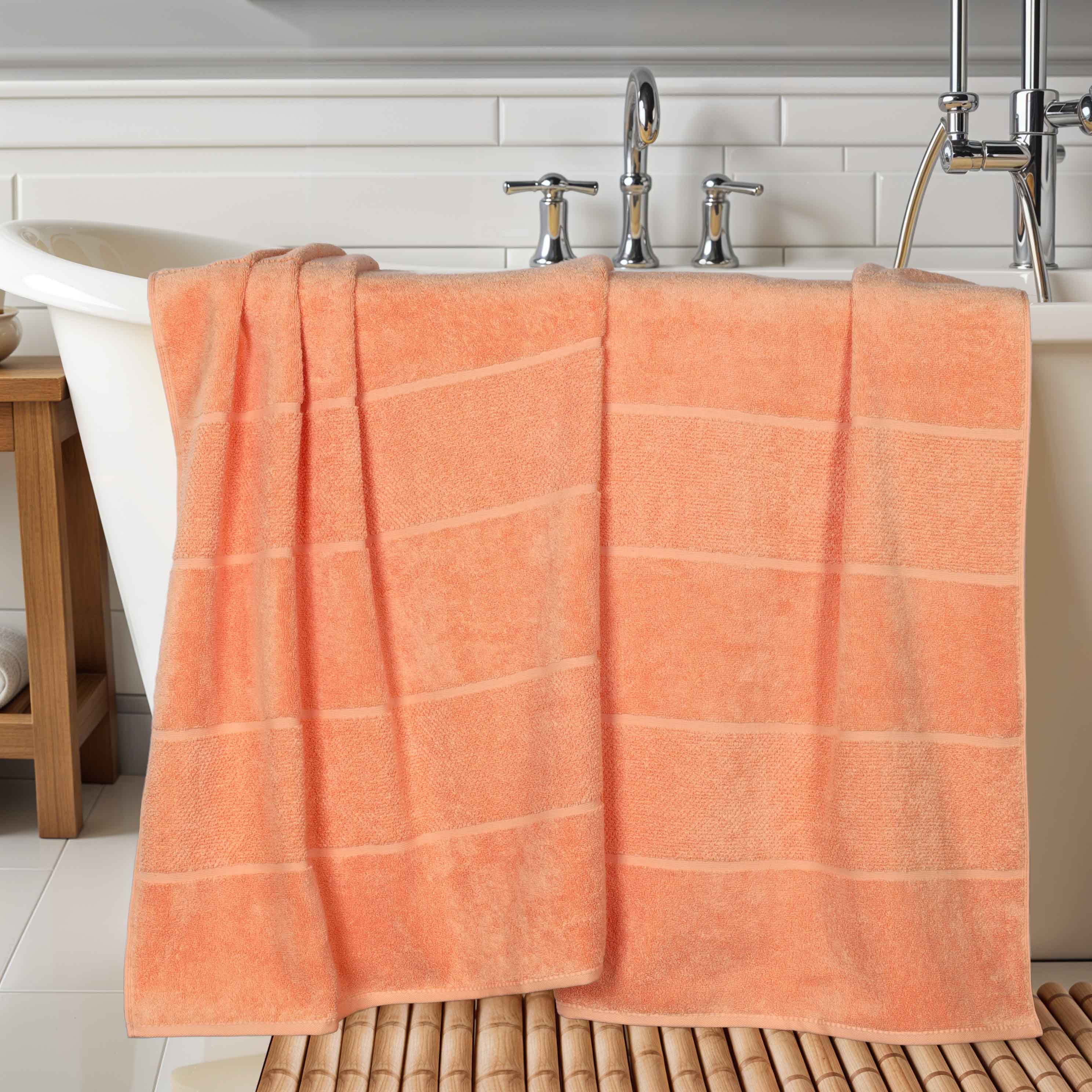 Milo Smart Twist Viscose Cotton Blend Ribbed Bath Sheets, Set of 2 - Bath Sheet by Superior Brand